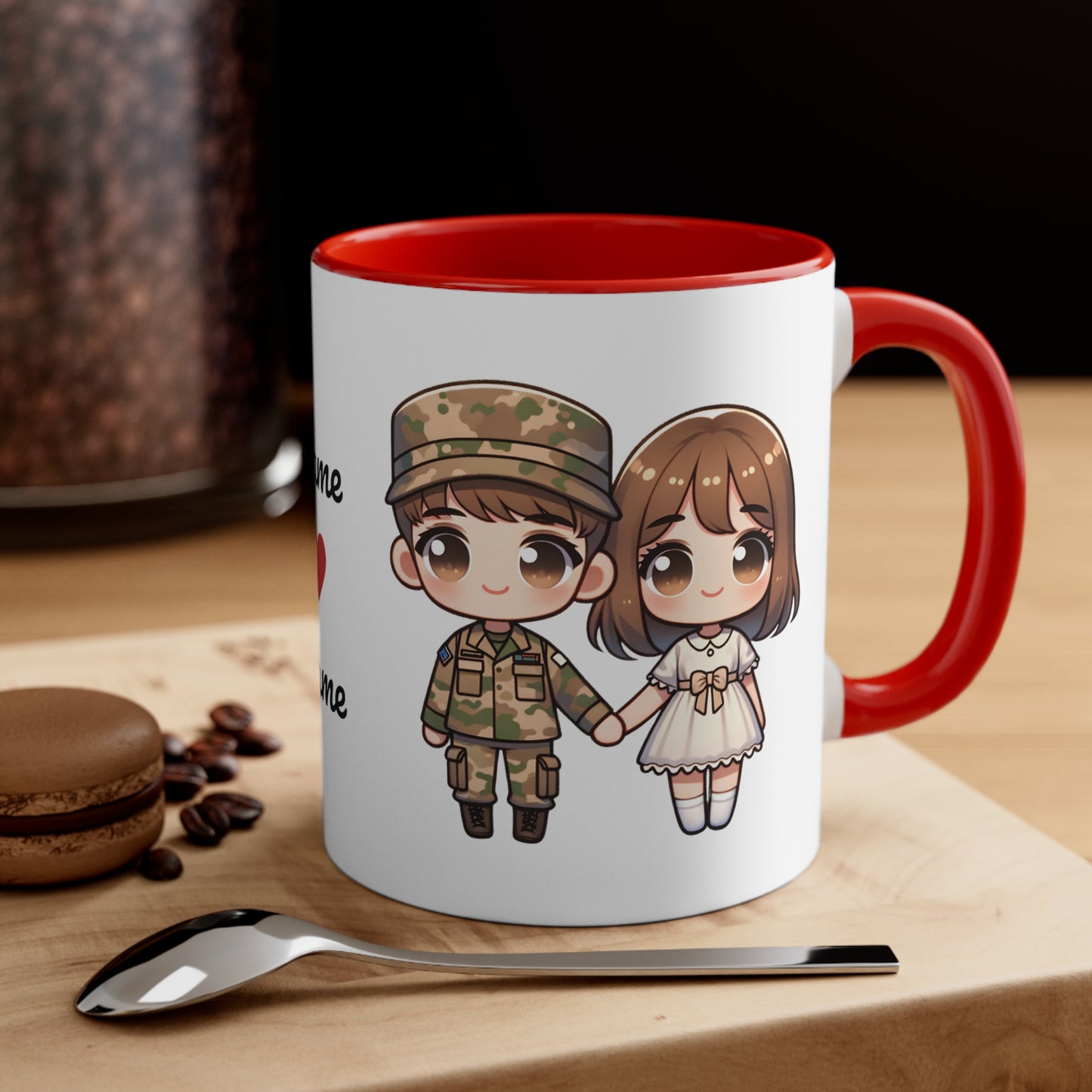 Army Couple Collection 1 Personalized Cute - Custom Accent Coffee Mug, 11oz