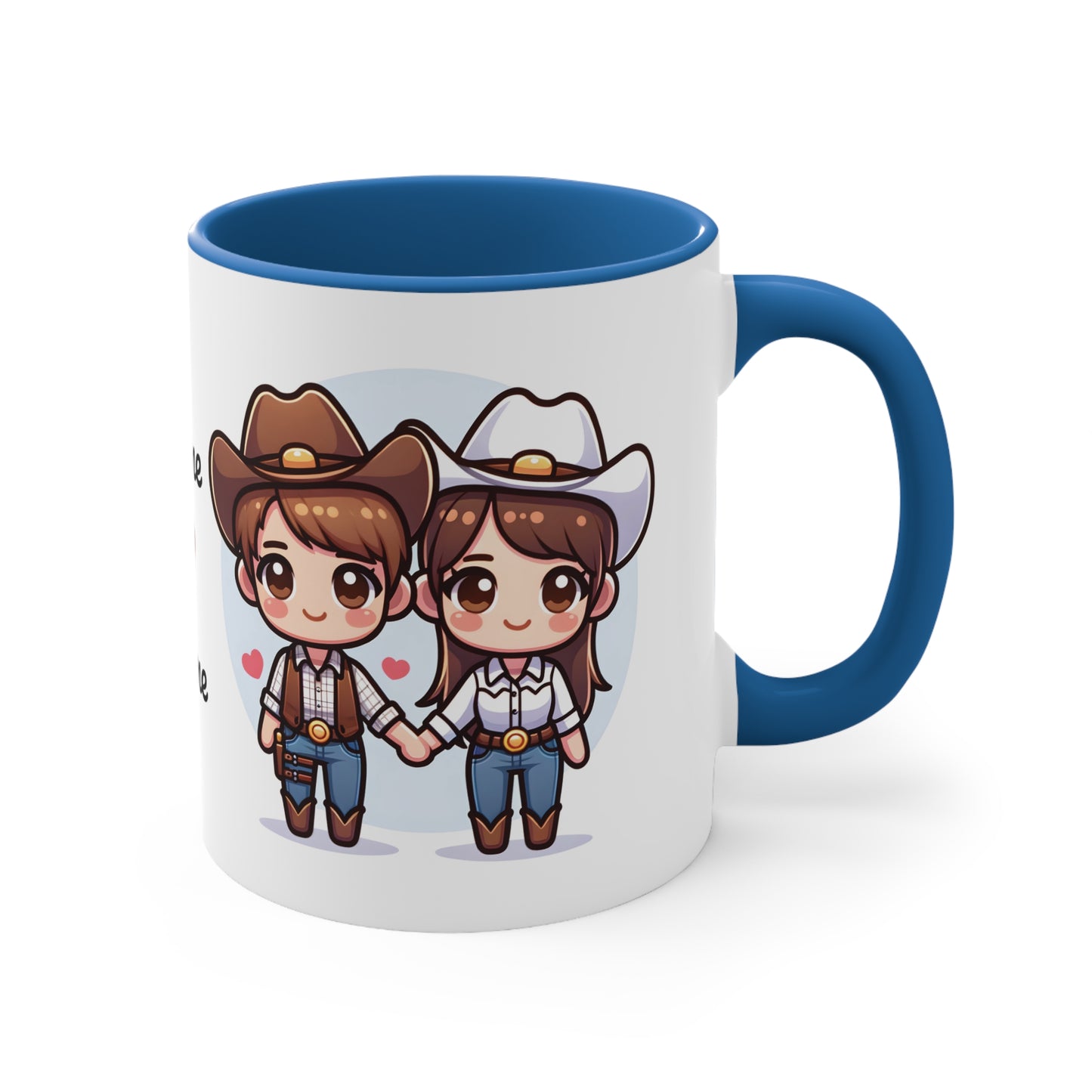 Cowboy Couple Collection 5 Personalized Cute - Custom Accent Coffee Mug, 11oz