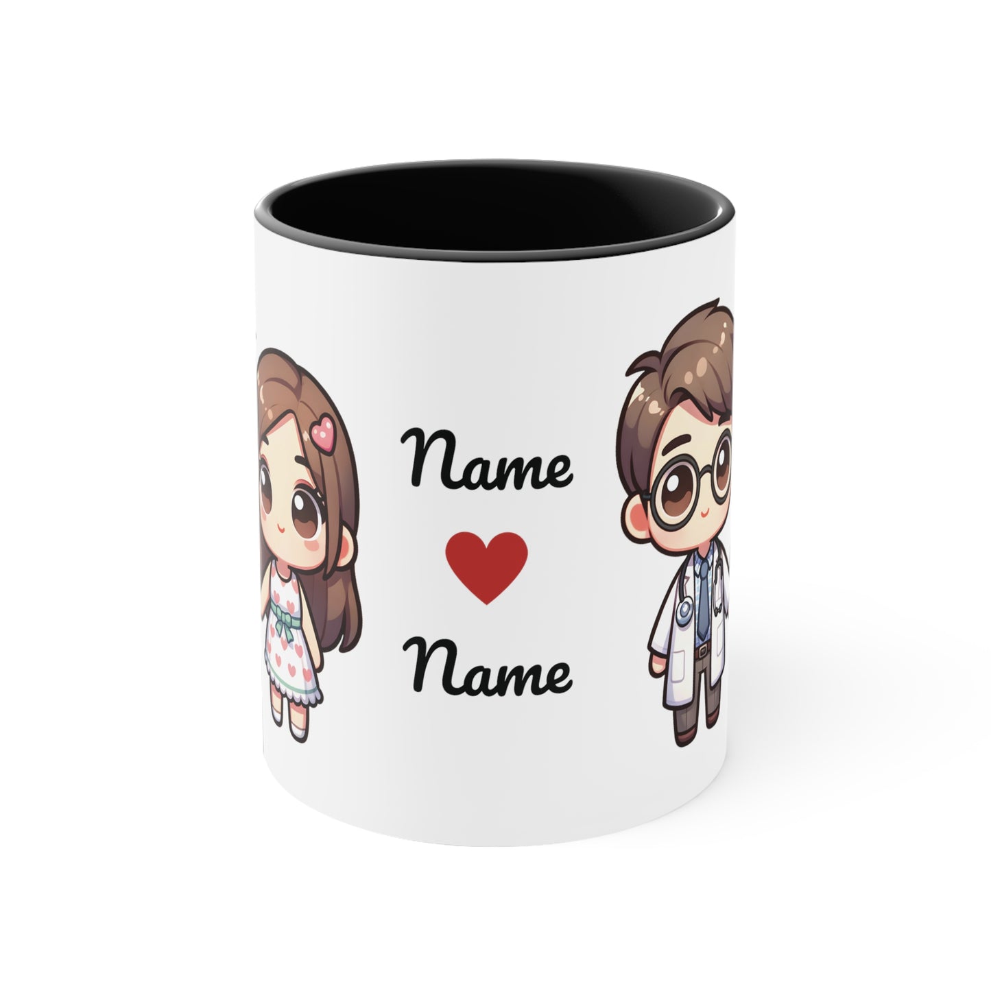 Doctor Couple Collection 2 Personalized Cute - Custom Accent Coffee Mug, 11oz