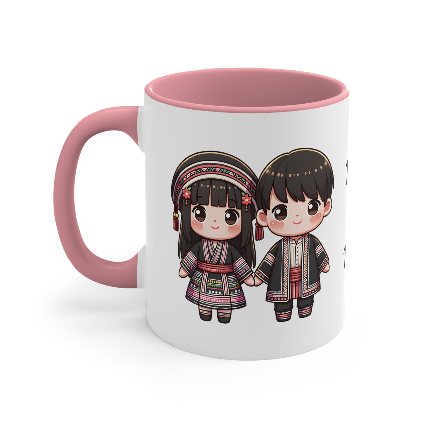 Hmong Couple Traditional Hmong Clothes Collection 3 Personalized Cute - Custom Accent Coffee Mug, 11oz