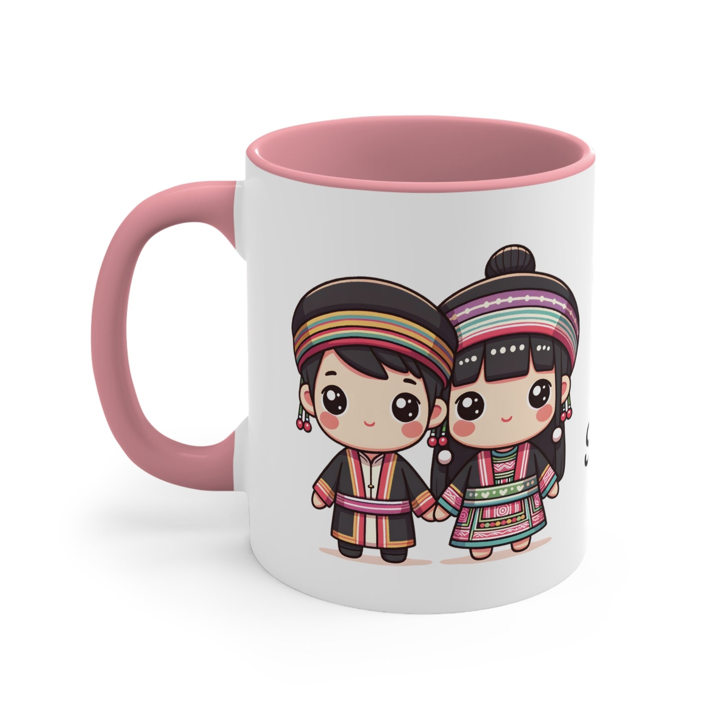 Hmong Couple Colorful Collection 1 Personalized Cute - Custom Accent Coffee Mug, 11oz