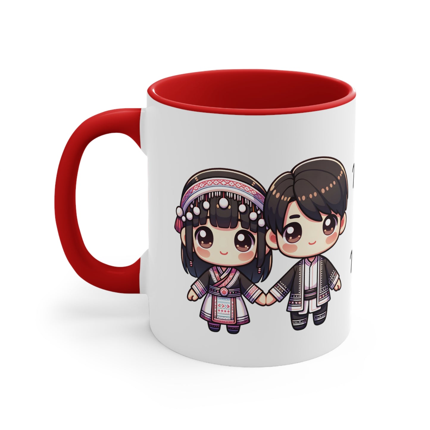 Hmong Couple Traditional Hmong Clothes Collection 2 Personalized Cute - Custom Accent Coffee Mug, 11oz