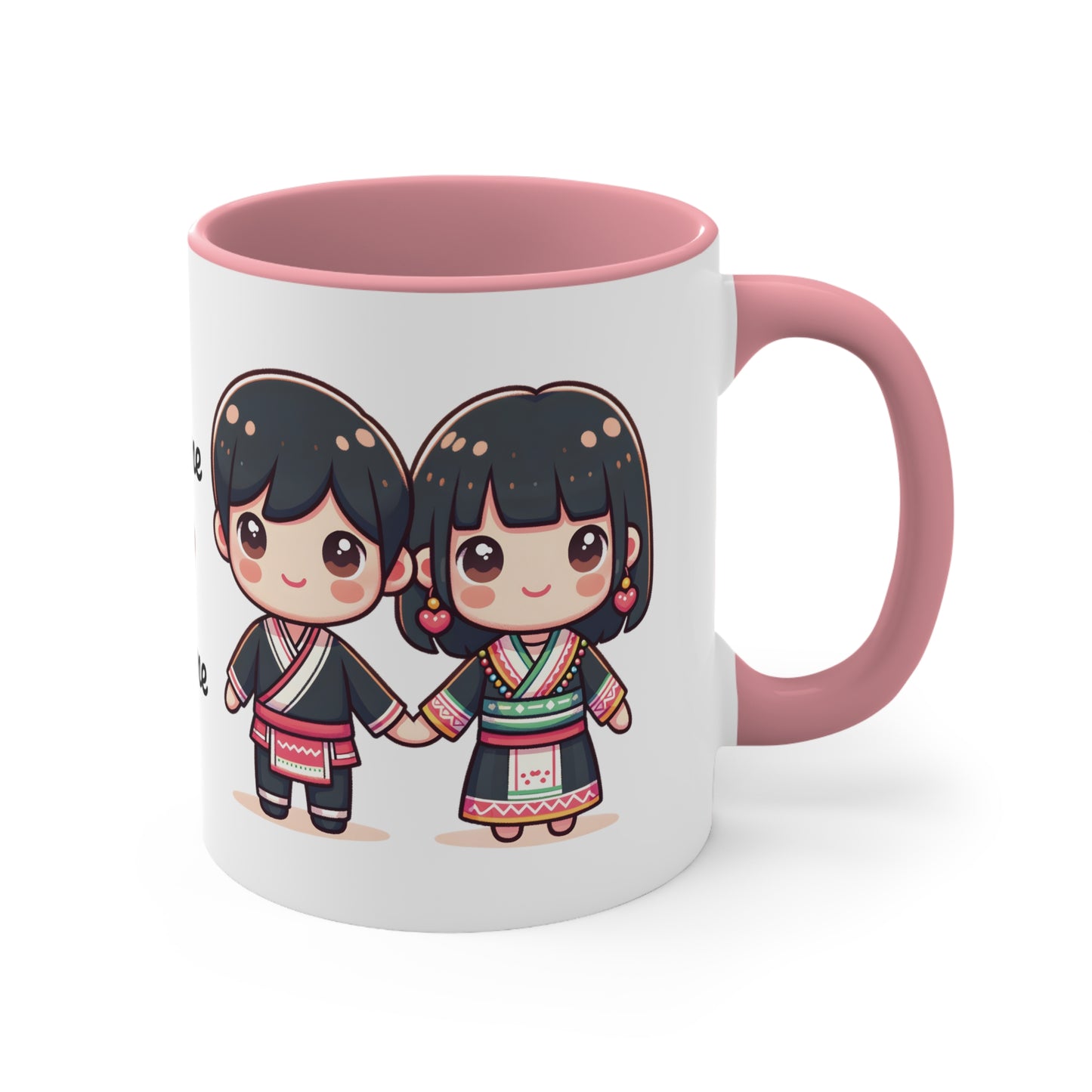 Hmong Couple Traditional Hmong Clothes Collection 1 Personalized Cute - Custom Accent Coffee Mug, 11oz