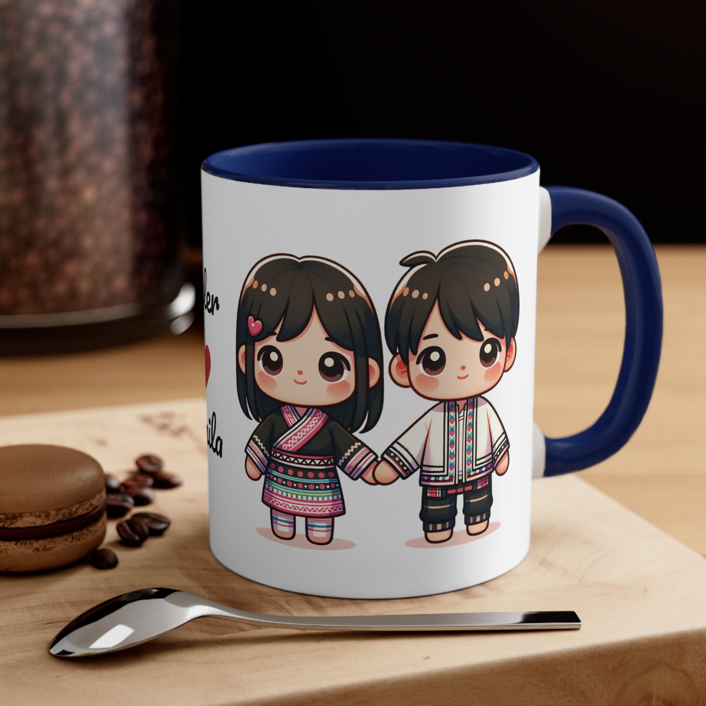 Hmong Couple Colorful Collection 5 Personalized Cute - Custom Accent Coffee Mug, 11oz