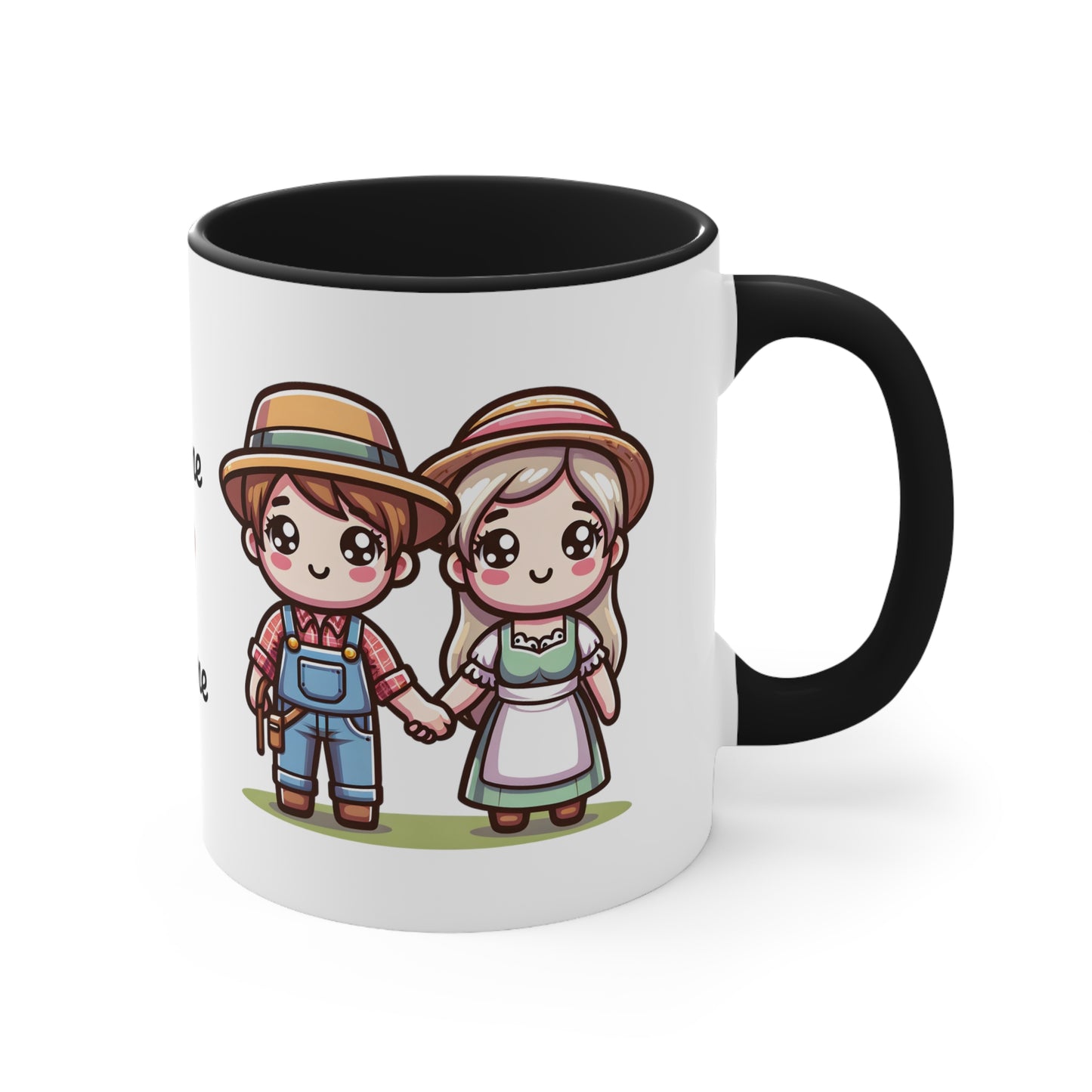 Farmer Couple Collection 2 Personalized Cute - Custom Accent Coffee Mug, 11oz