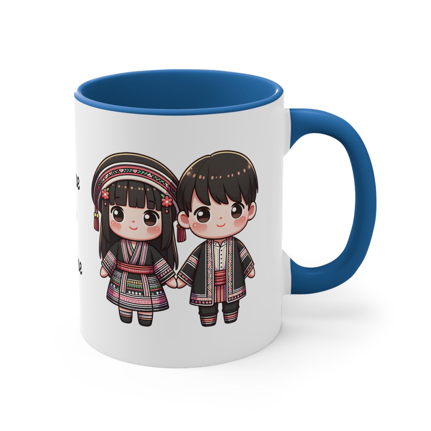 Hmong Couple Traditional Hmong Clothes Collection 3 Personalized Cute - Custom Accent Coffee Mug, 11oz