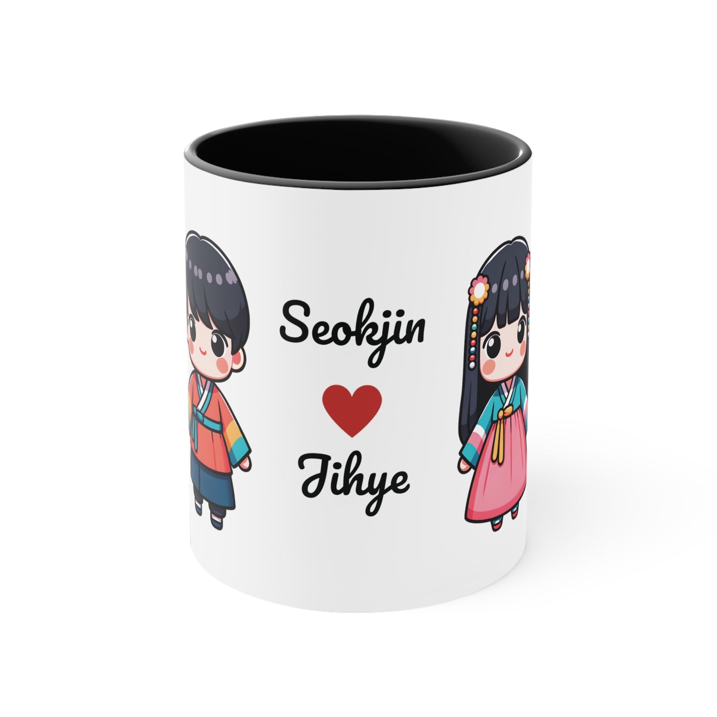 Korean Couple in Korean Clothes Collection 10 Personalized Cute - Custom Accent Coffee Mug, 11oz