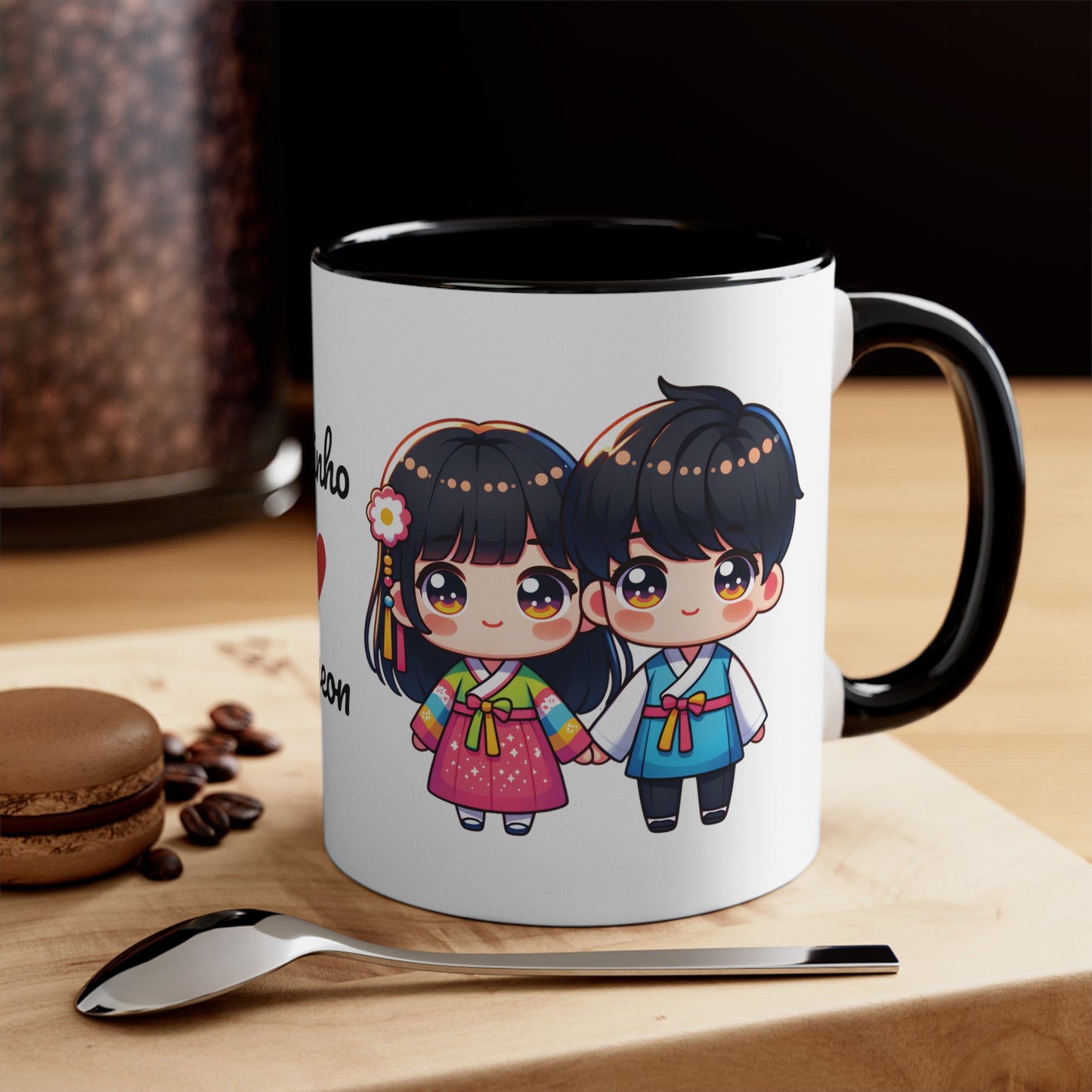 Korean Couple in Korean Clothes Collection 2 Personalized Cute - Custom Accent Coffee Mug, 11oz