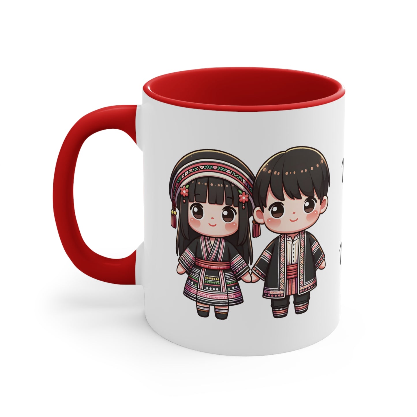 Hmong Couple Traditional Hmong Clothes Collection 3 Personalized Cute - Custom Accent Coffee Mug, 11oz