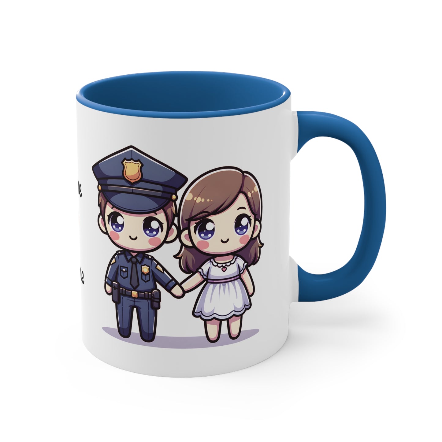 Policeman Couple Collection 2 Personalized Cute - Custom Accent Coffee Mug, 11oz