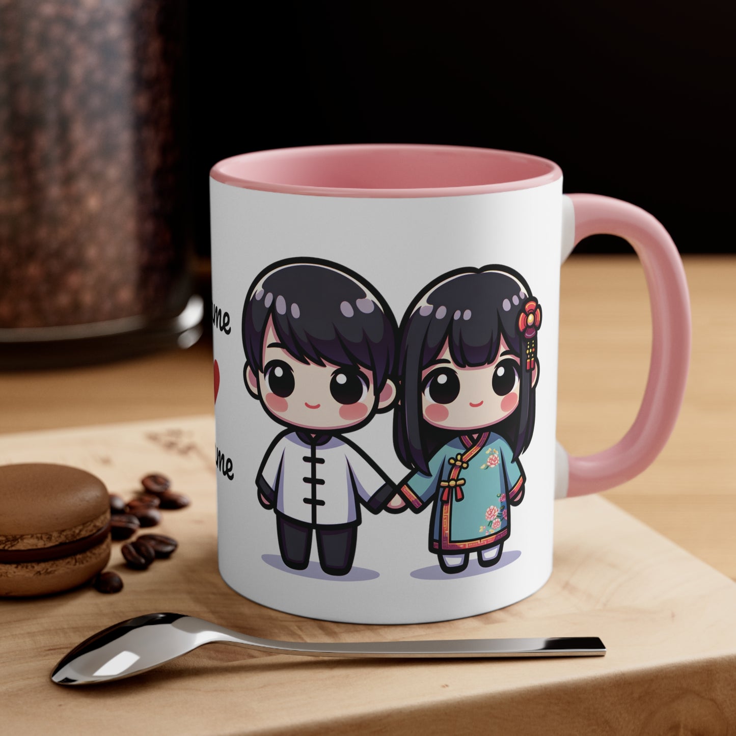 Chinese Couple in Chinese Clothes Collection 8 Personalized Cute - Custom Accent Coffee Mug, 11oz