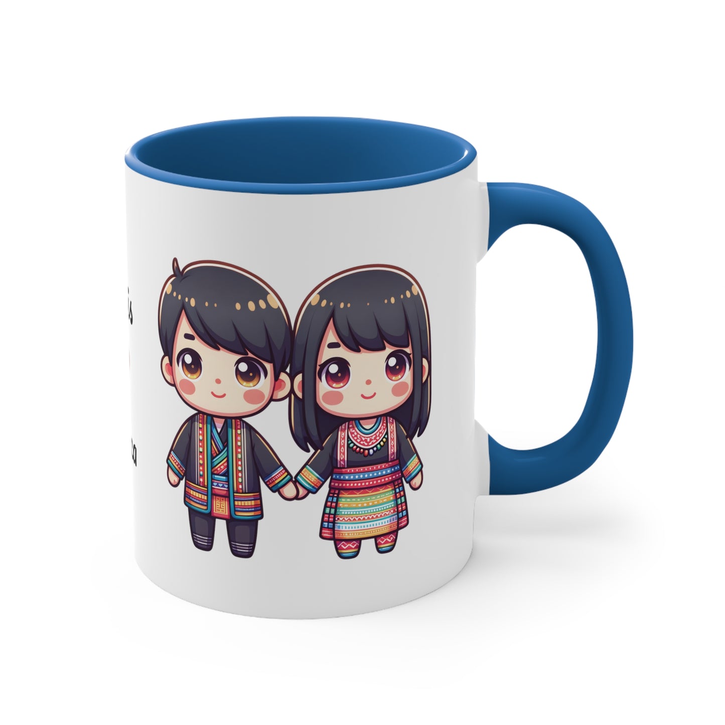 Hmong Couple Colorful Collection 2 Personalized Cute - Custom Accent Coffee Mug, 11oz