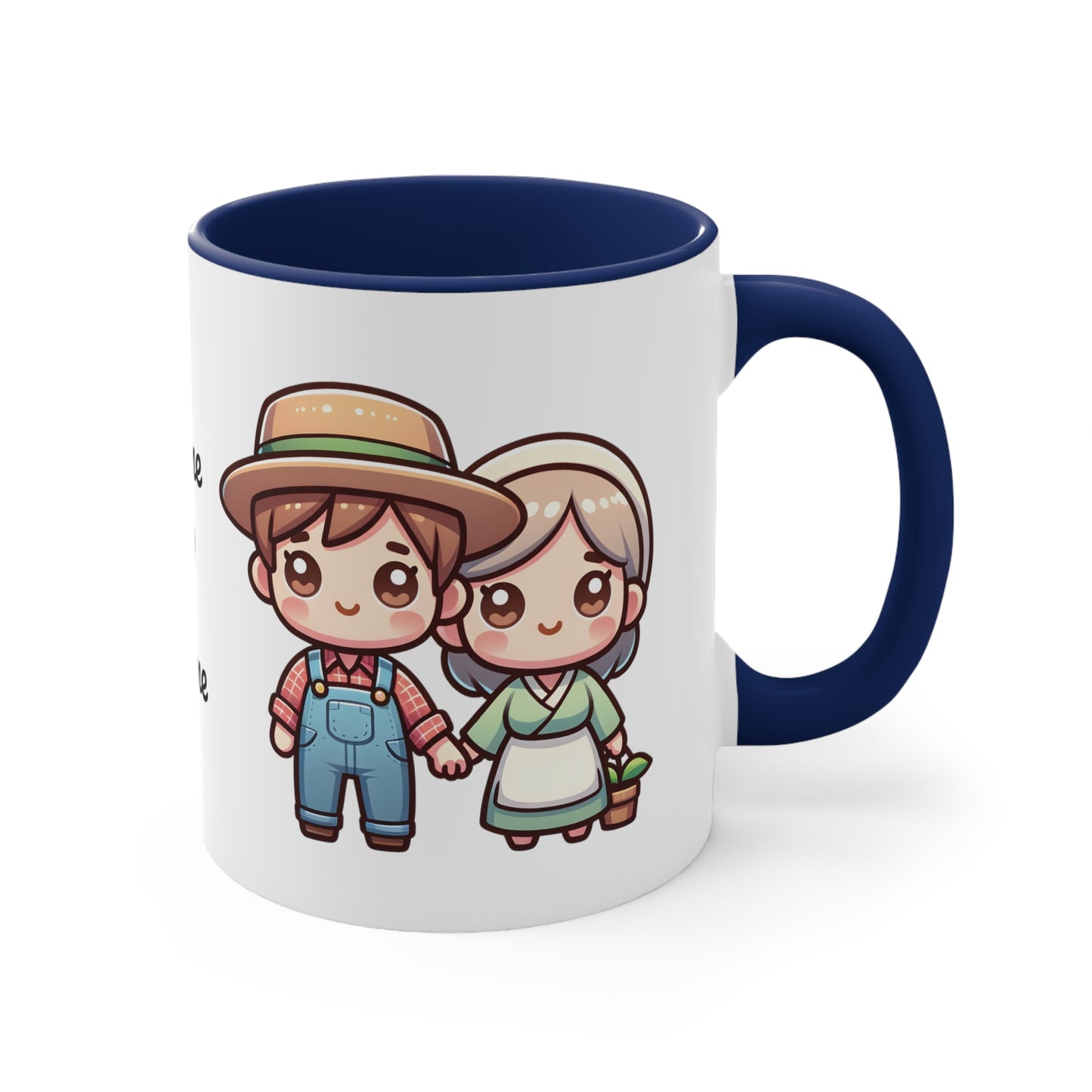 Farmer Couple Collection 7 Personalized Cute - Custom Accent Coffee Mug, 11oz