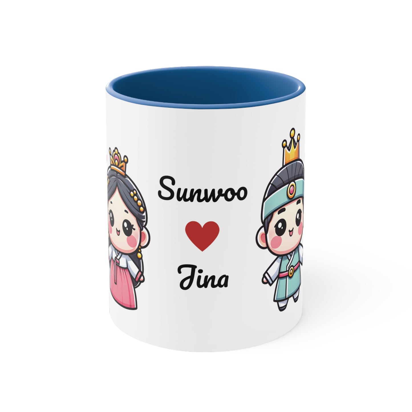 Korean Couple in Korean Clothes Collection 9 Personalized Cute - Custom Accent Coffee Mug, 11oz