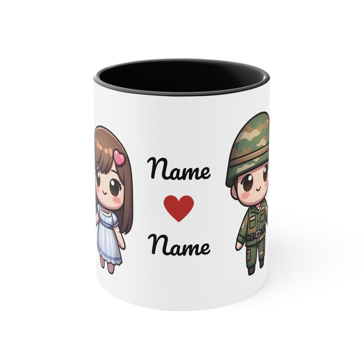 Army Couple Collection 2 Personalized Cute - Custom Accent Coffee Mug, 11oz