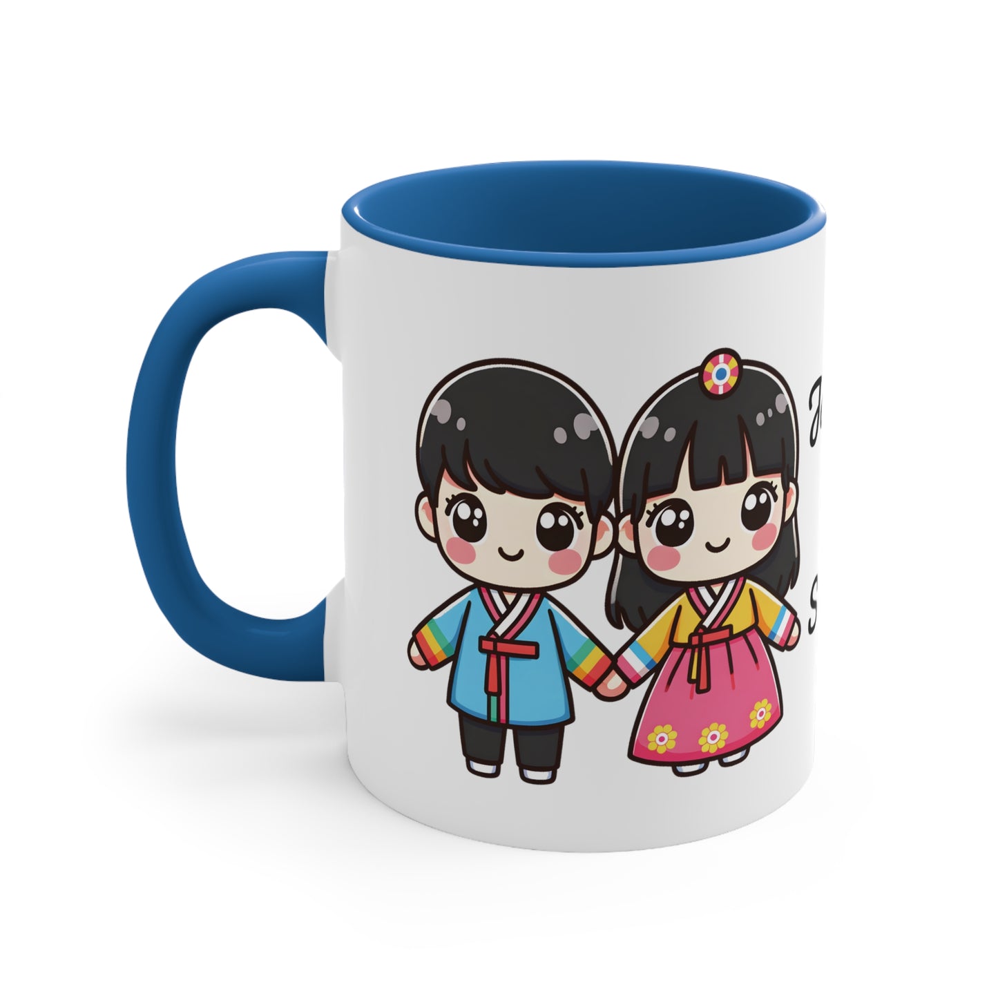 Korean Couple in Korean Clothes Collection 4 Personalized Cute - Custom Accent Coffee Mug, 11oz