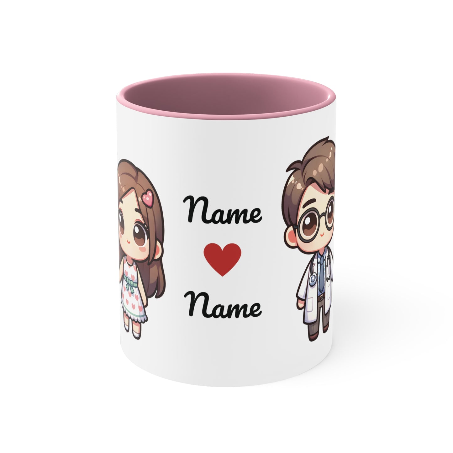 Doctor Couple Collection 2 Personalized Cute - Custom Accent Coffee Mug, 11oz