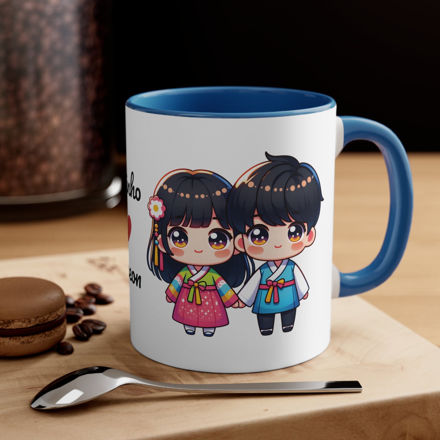 Korean Couple in Korean Clothes Collection 2 Personalized Cute - Custom Accent Coffee Mug, 11oz