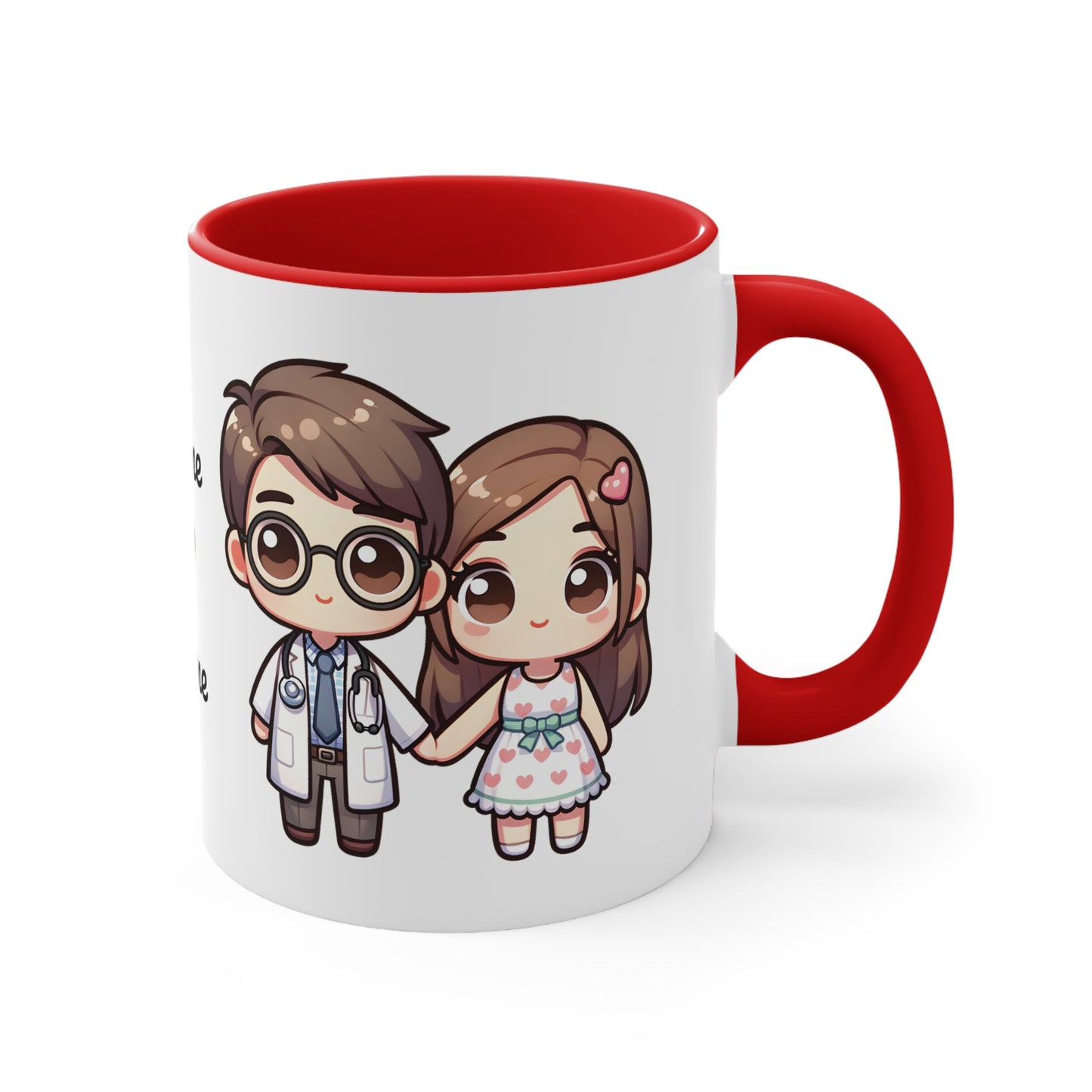 Doctor Couple Collection 2 Personalized Cute - Custom Accent Coffee Mug, 11oz