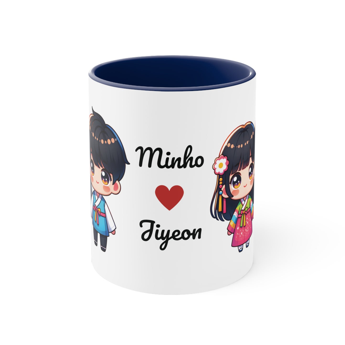 Korean Couple in Korean Clothes Collection 2 Personalized Cute - Custom Accent Coffee Mug, 11oz