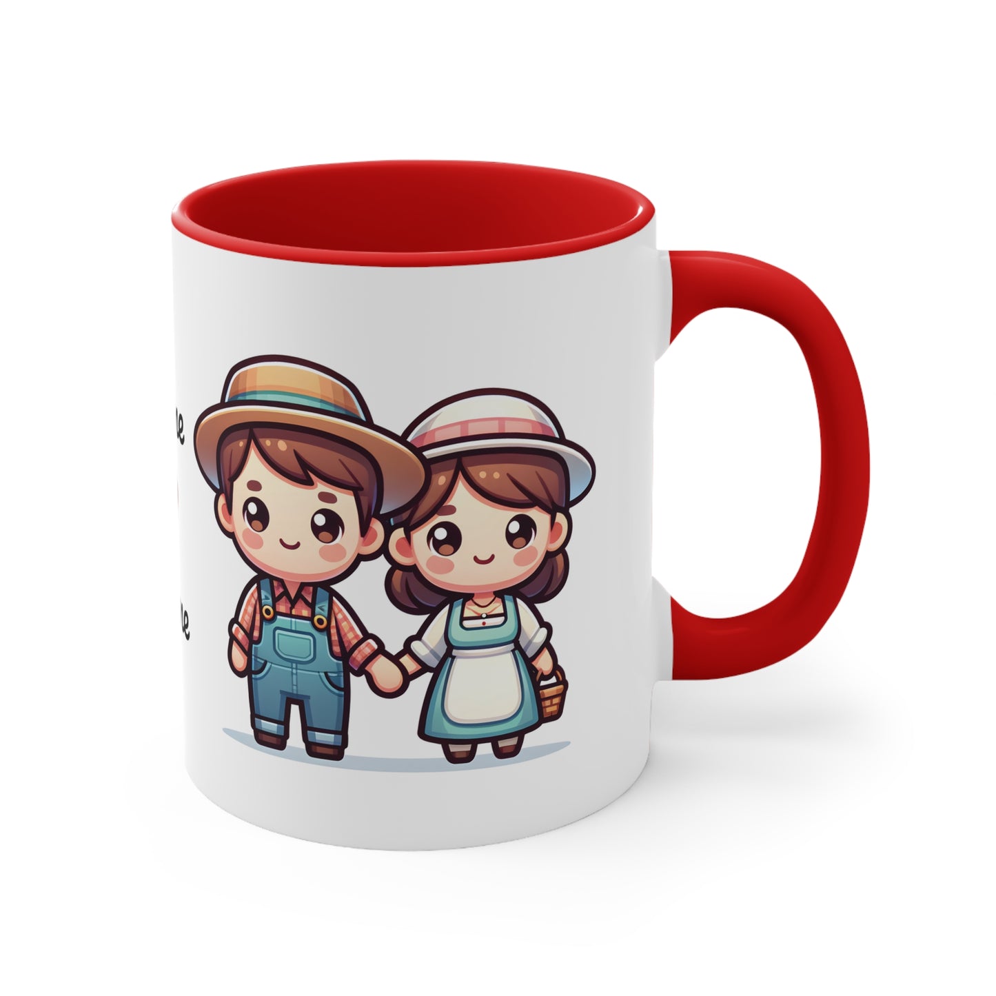 Farmer Couple Collection 4 Personalized Cute - Custom Accent Coffee Mug, 11oz