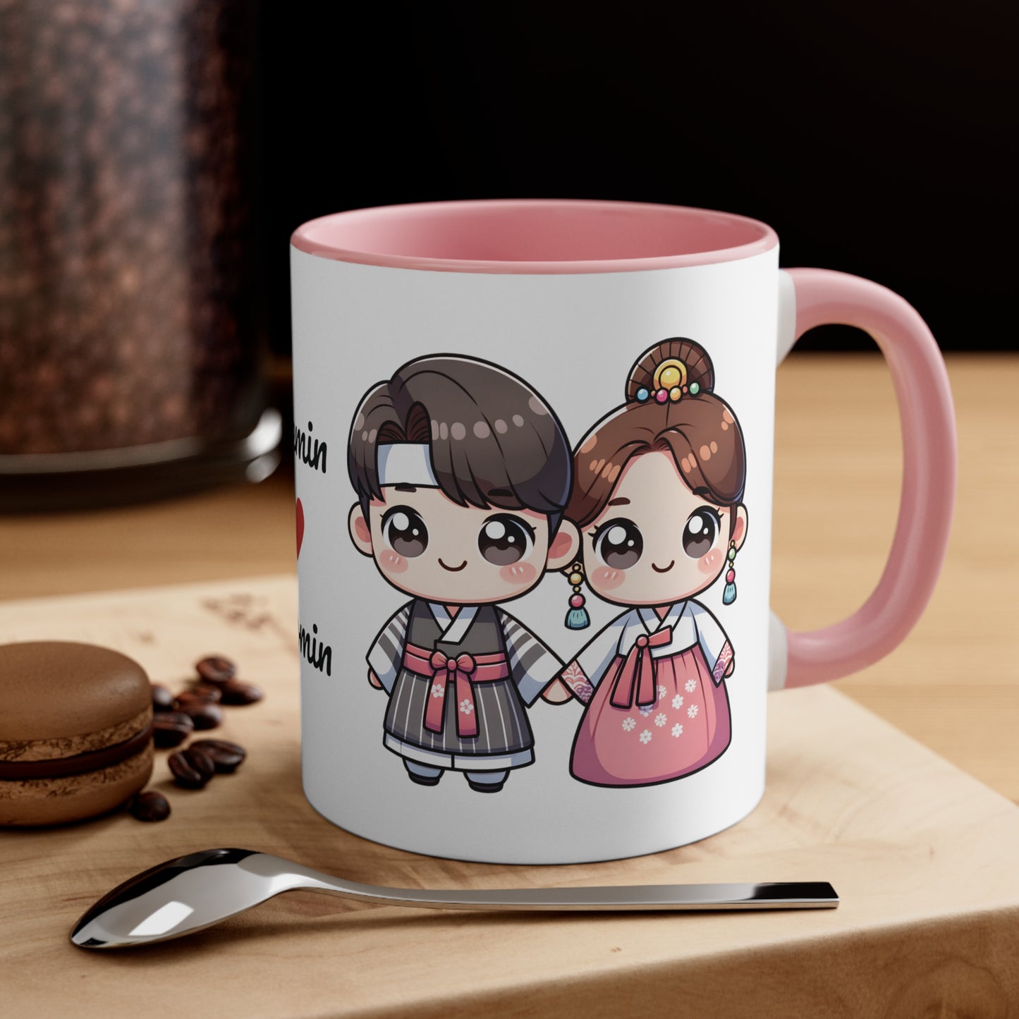 Korean Couple in Korean Clothes Collection 8 Personalized Cute - Custom Accent Coffee Mug, 11oz