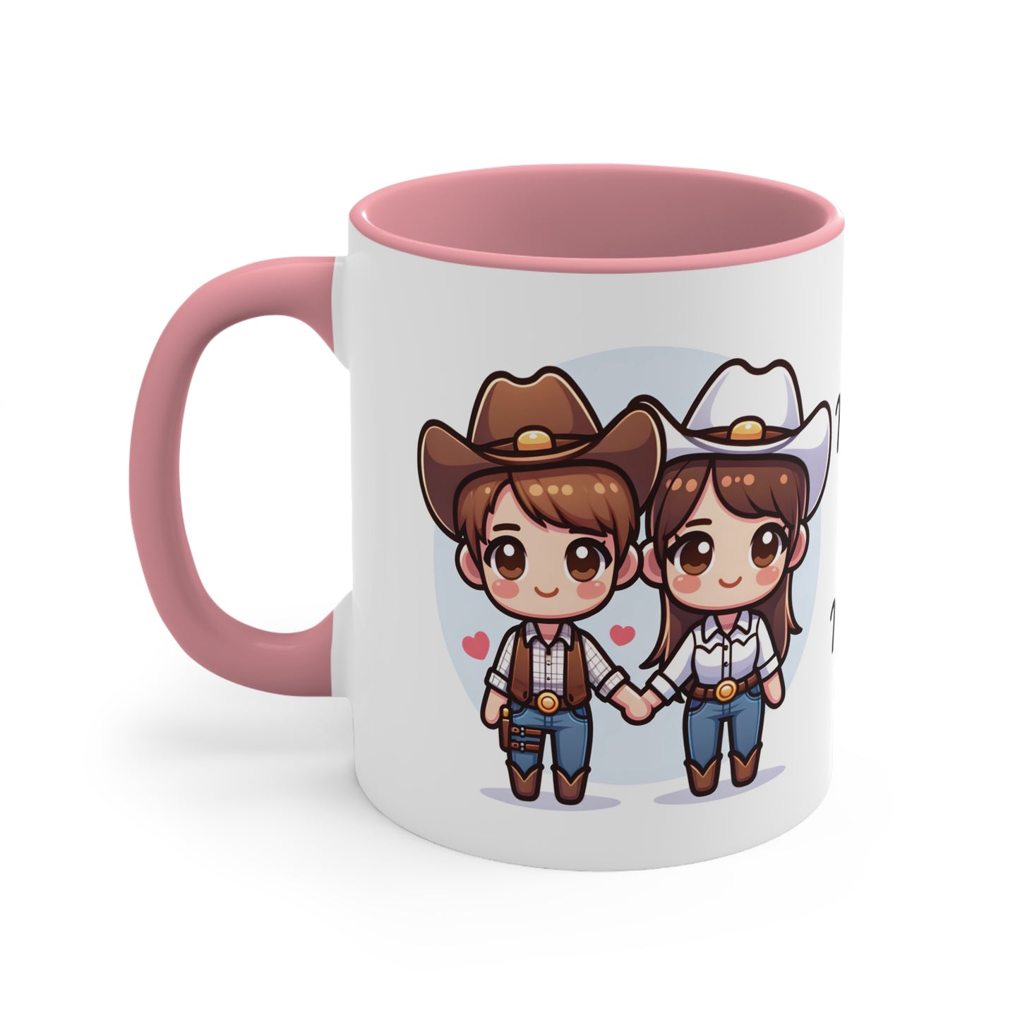 Cowboy Couple Collection 5 Personalized Cute - Custom Accent Coffee Mug, 11oz