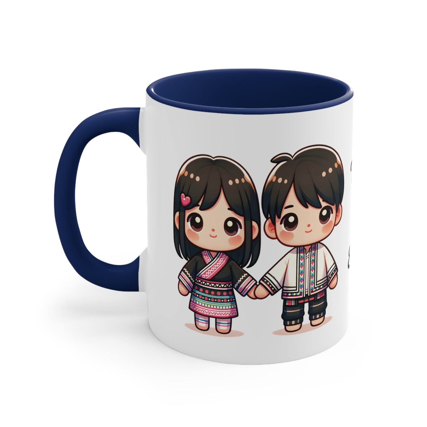 Hmong Couple Colorful Collection 5 Personalized Cute - Custom Accent Coffee Mug, 11oz