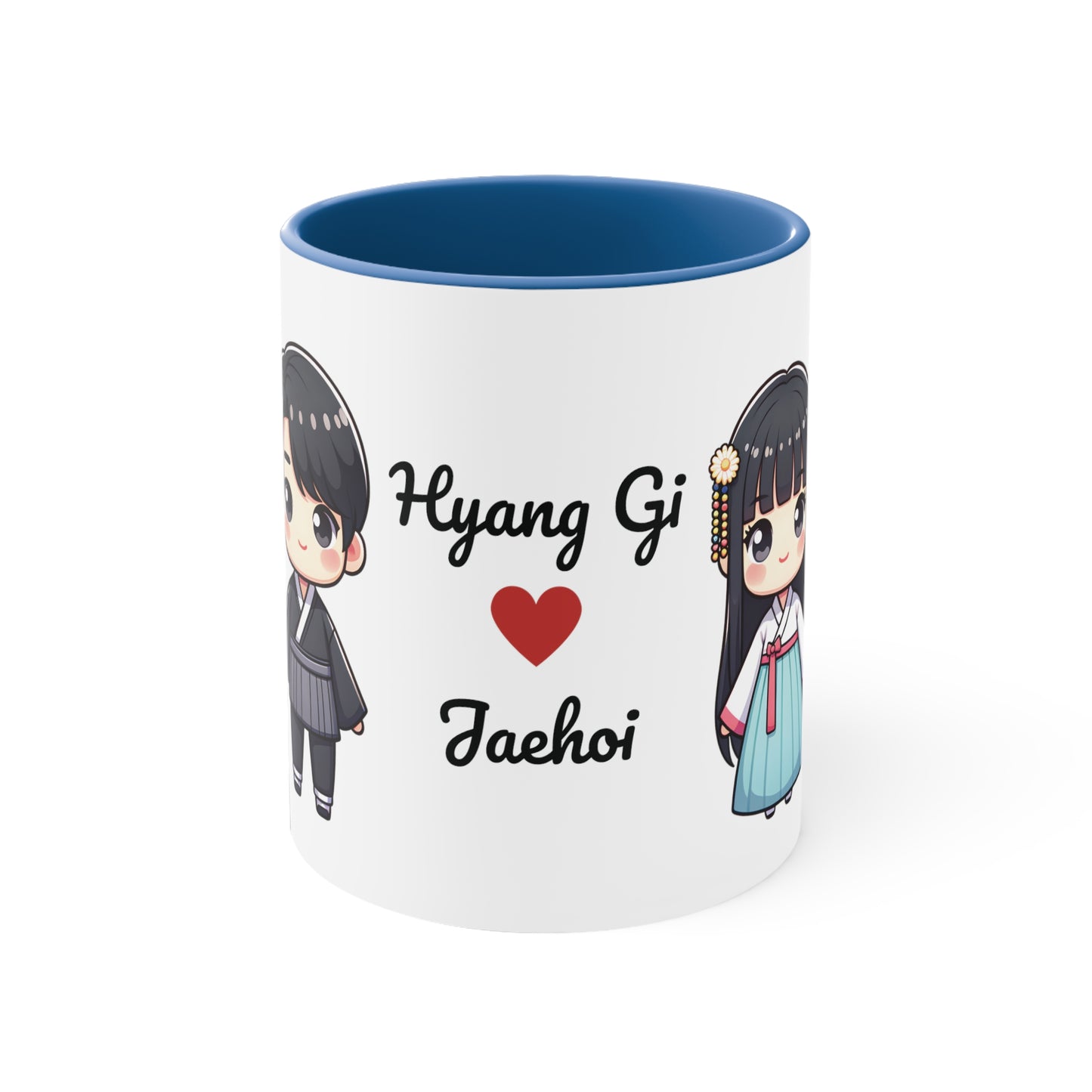 Korean Couple in Korean Clothes Collection 1 Personalized Cute - Custom Accent Coffee Mug, 11oz