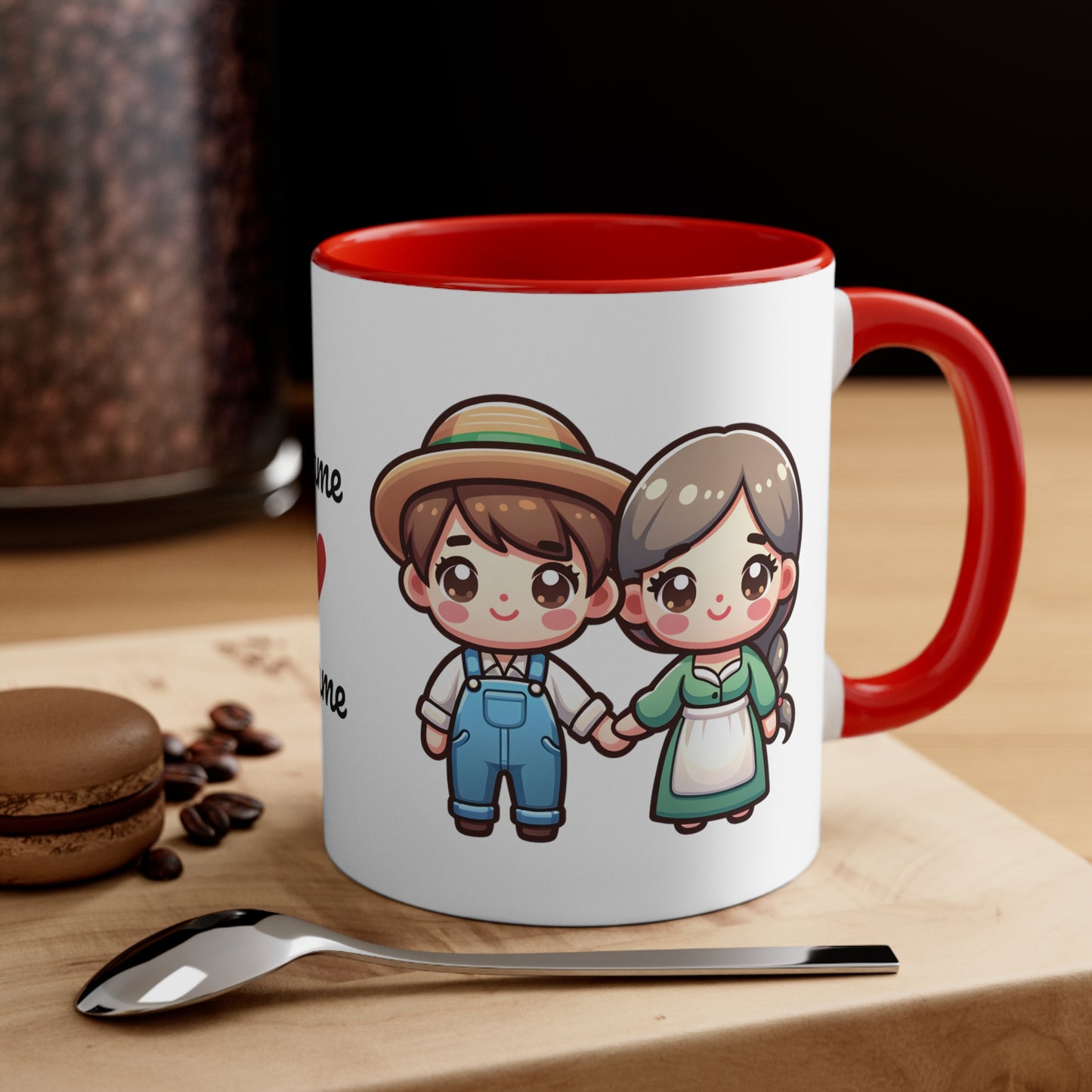 Farmer Couple Collection 6 Personalized Cute - Custom Accent Coffee Mug, 11oz