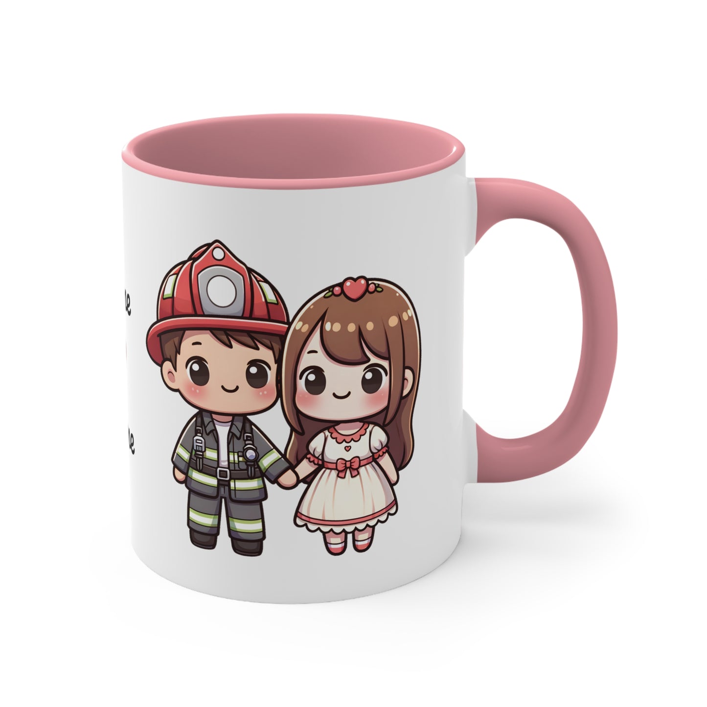 Firefighter Couple Collection 6 Personalized Cute - Custom Accent Coffee Mug, 11oz