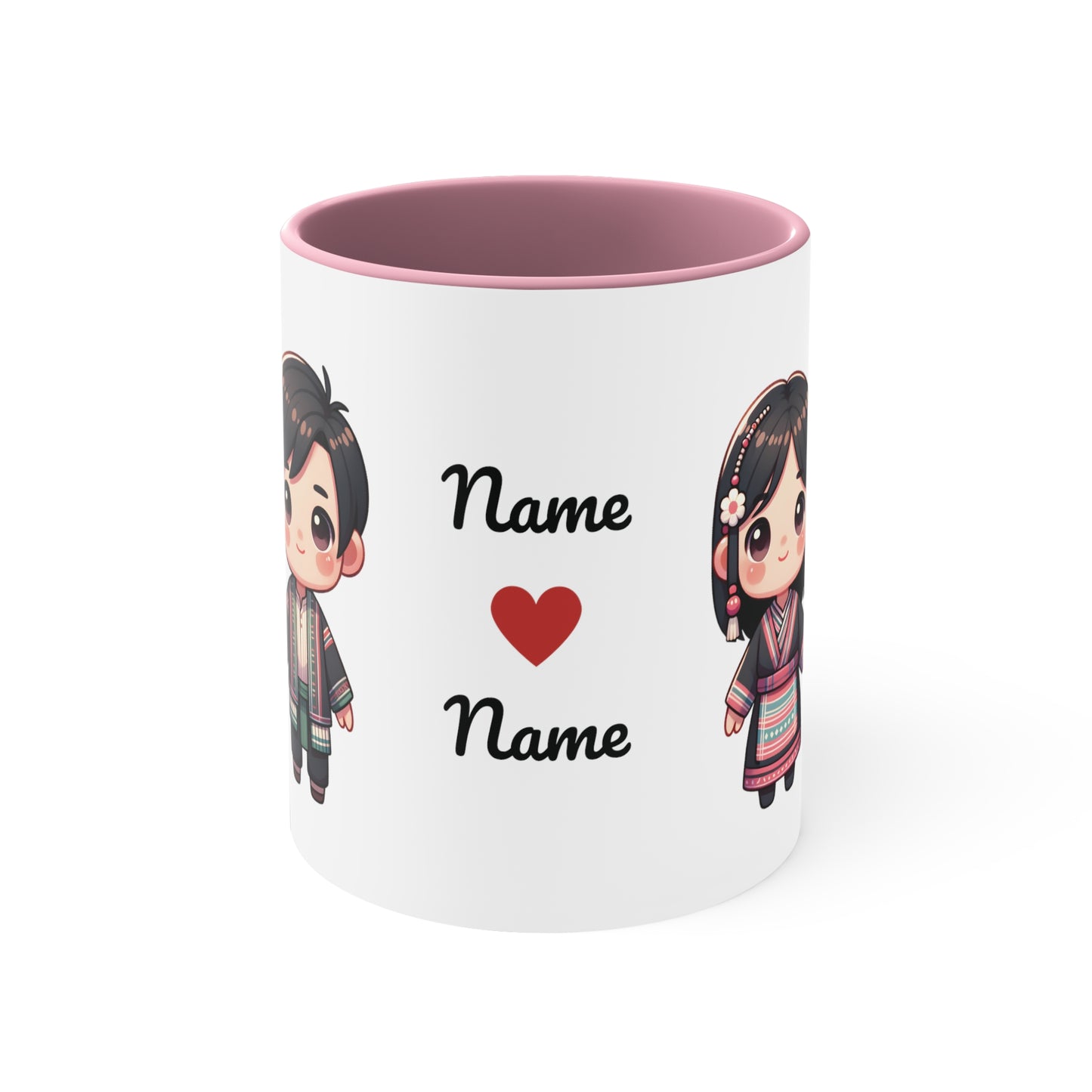 Hmong Couple Traditional Hmong Clothes Collection 6 Personalized Cute - Custom Accent Coffee Mug, 11oz