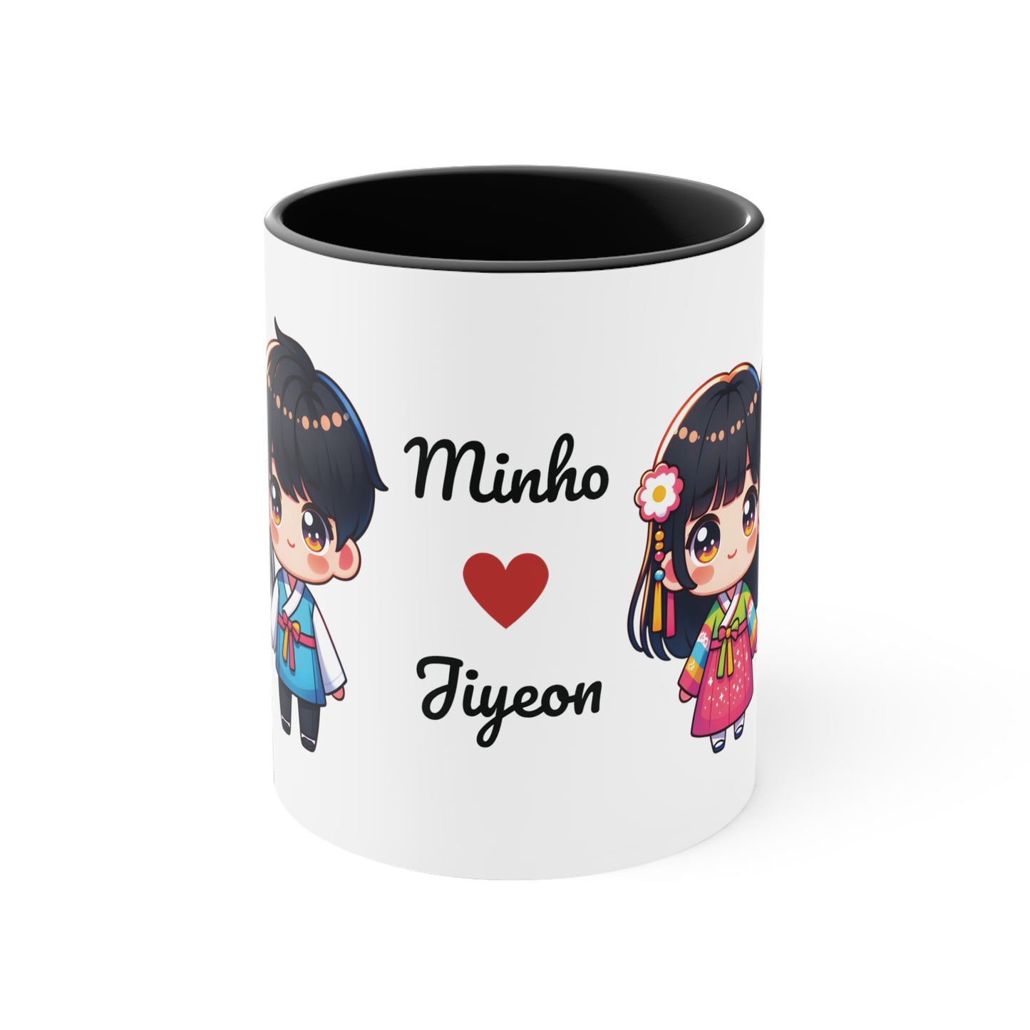 Korean Couple in Korean Clothes Collection 2 Personalized Cute - Custom Accent Coffee Mug, 11oz