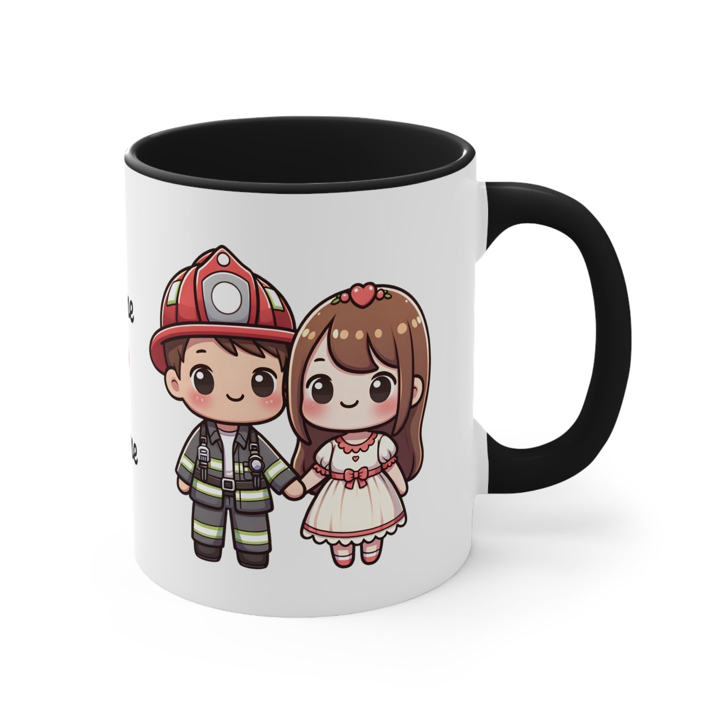 Firefighter Couple Collection 6 Personalized Cute - Custom Accent Coffee Mug, 11oz