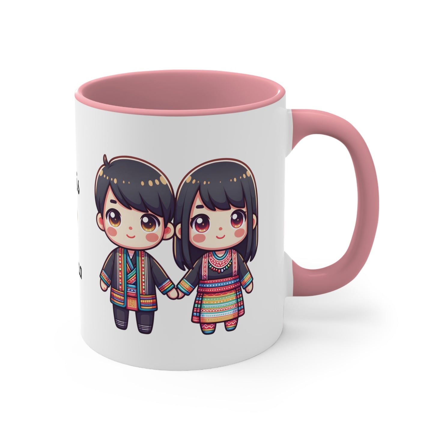 Hmong Couple Colorful Collection 2 Personalized Cute - Custom Accent Coffee Mug, 11oz