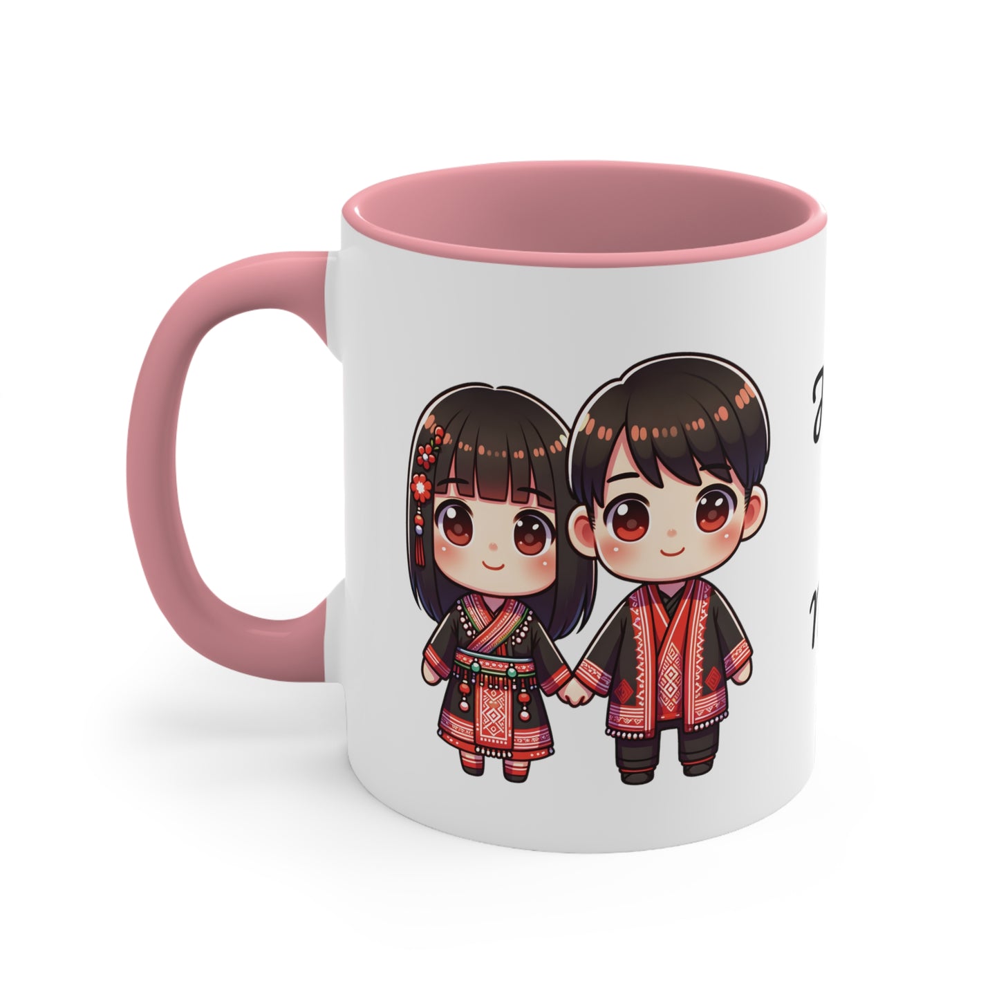 Hmong Couple Red Collection 4 Personalized Cute - Custom Accent Coffee Mug, 11oz