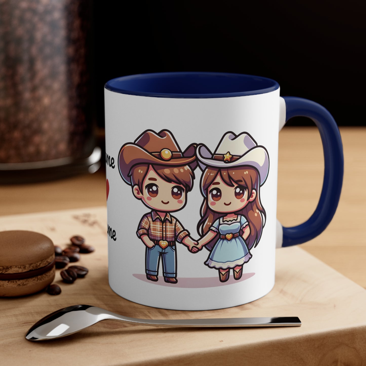 Cowboy Couple Collection 1 Personalized Cute - Custom Accent Coffee Mug, 11oz