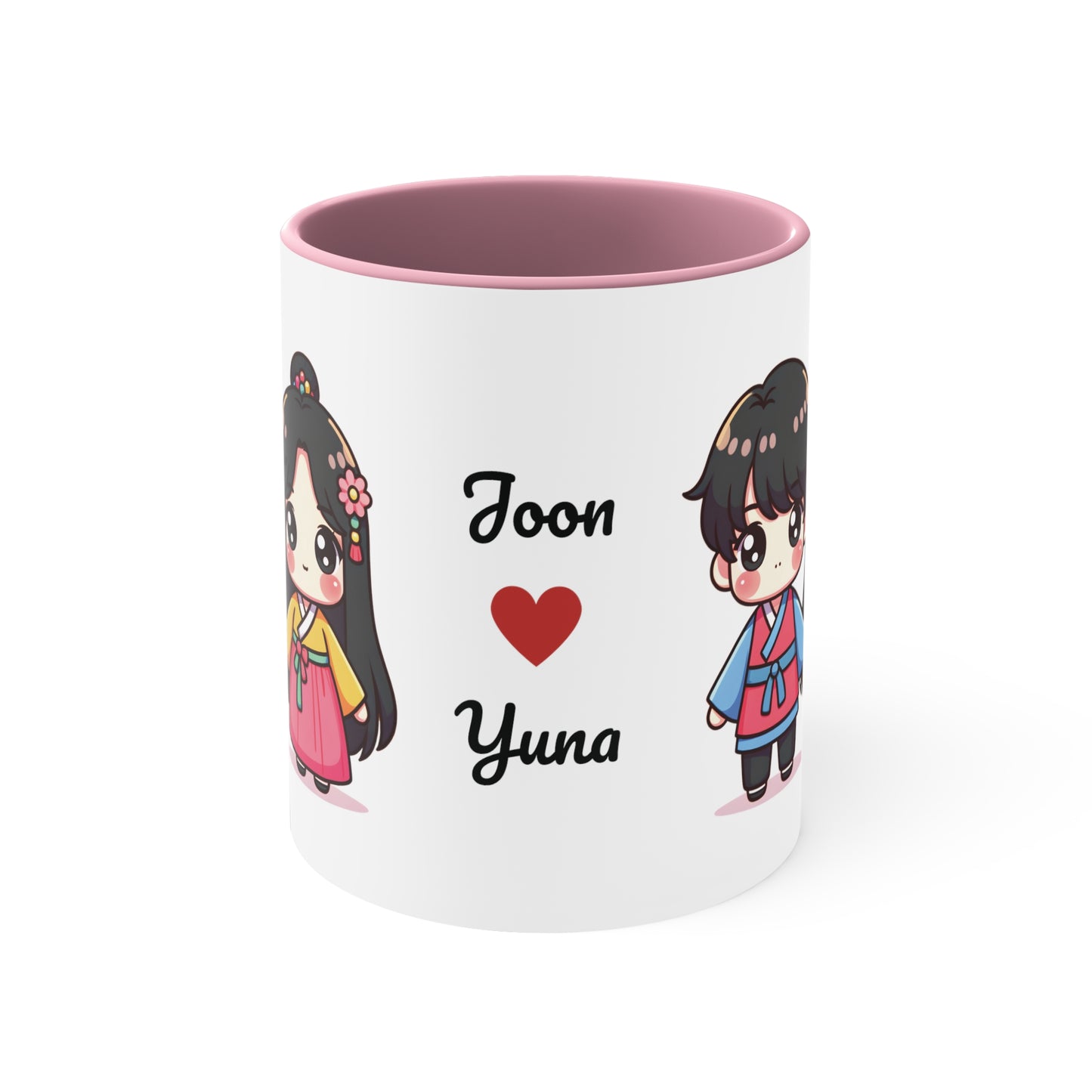 Korean Couple in Korean Clothes Collection 3 Personalized Cute - Custom Accent Coffee Mug, 11oz