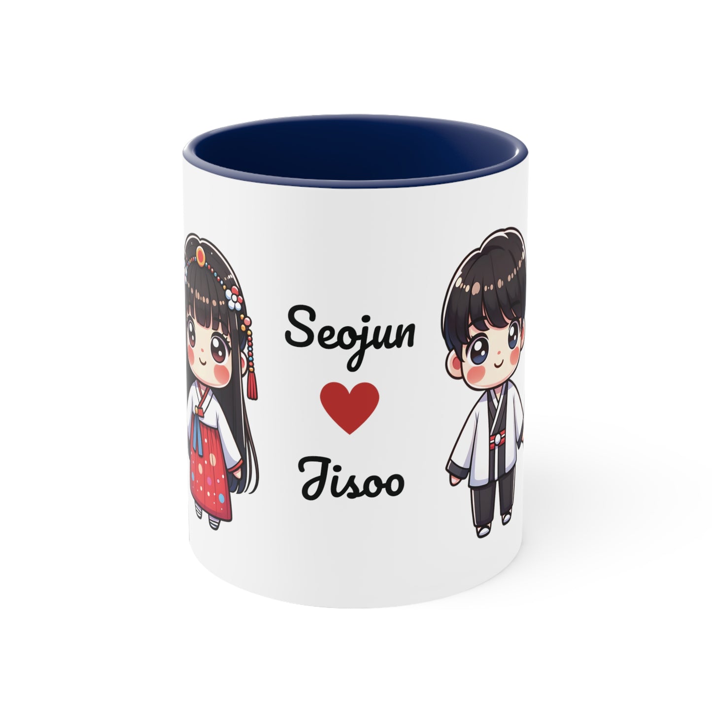 Korean Couple in Korean Clothes Collection 6 Personalized Cute - Custom Accent Coffee Mug, 11oz