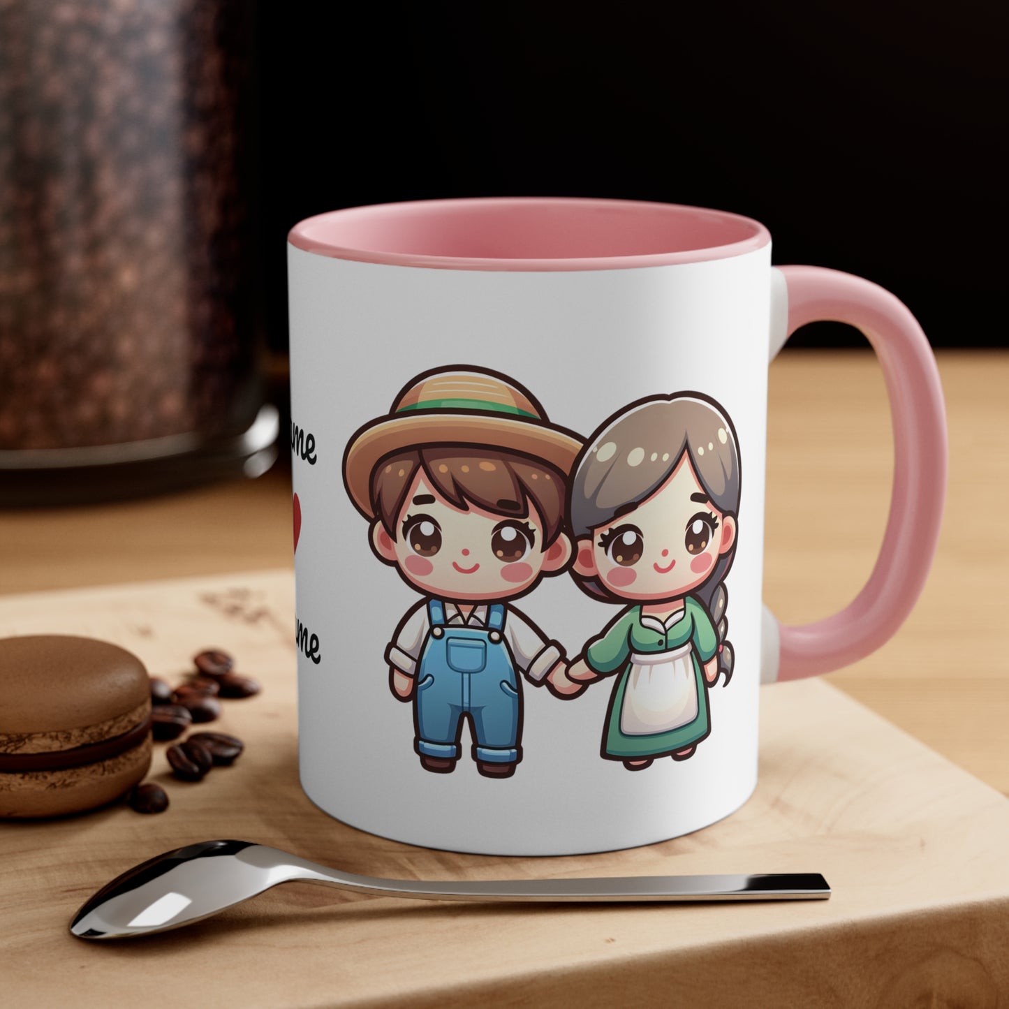 Farmer Couple Collection 6 Personalized Cute - Custom Accent Coffee Mug, 11oz