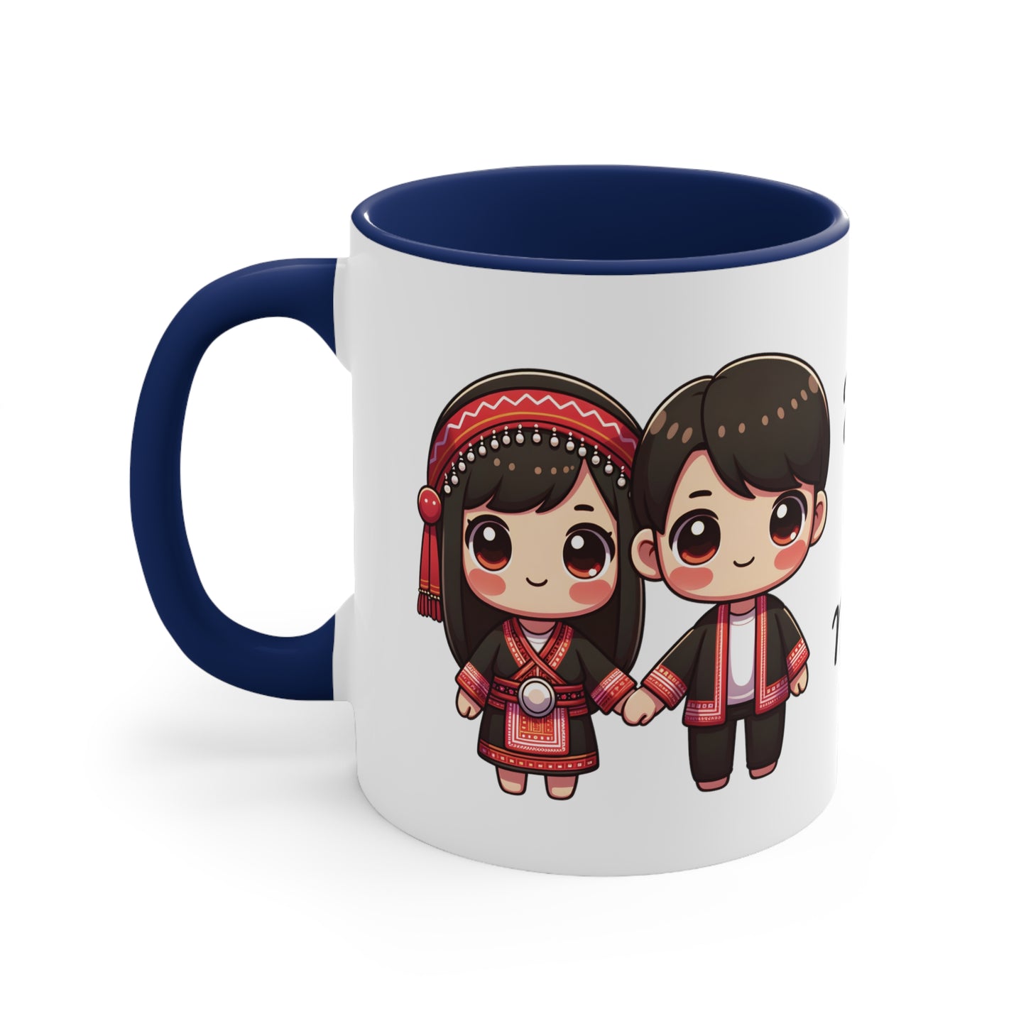 Hmong Couple Red Collection 1 Personalized Cute - Custom Accent Coffee Mug, 11oz