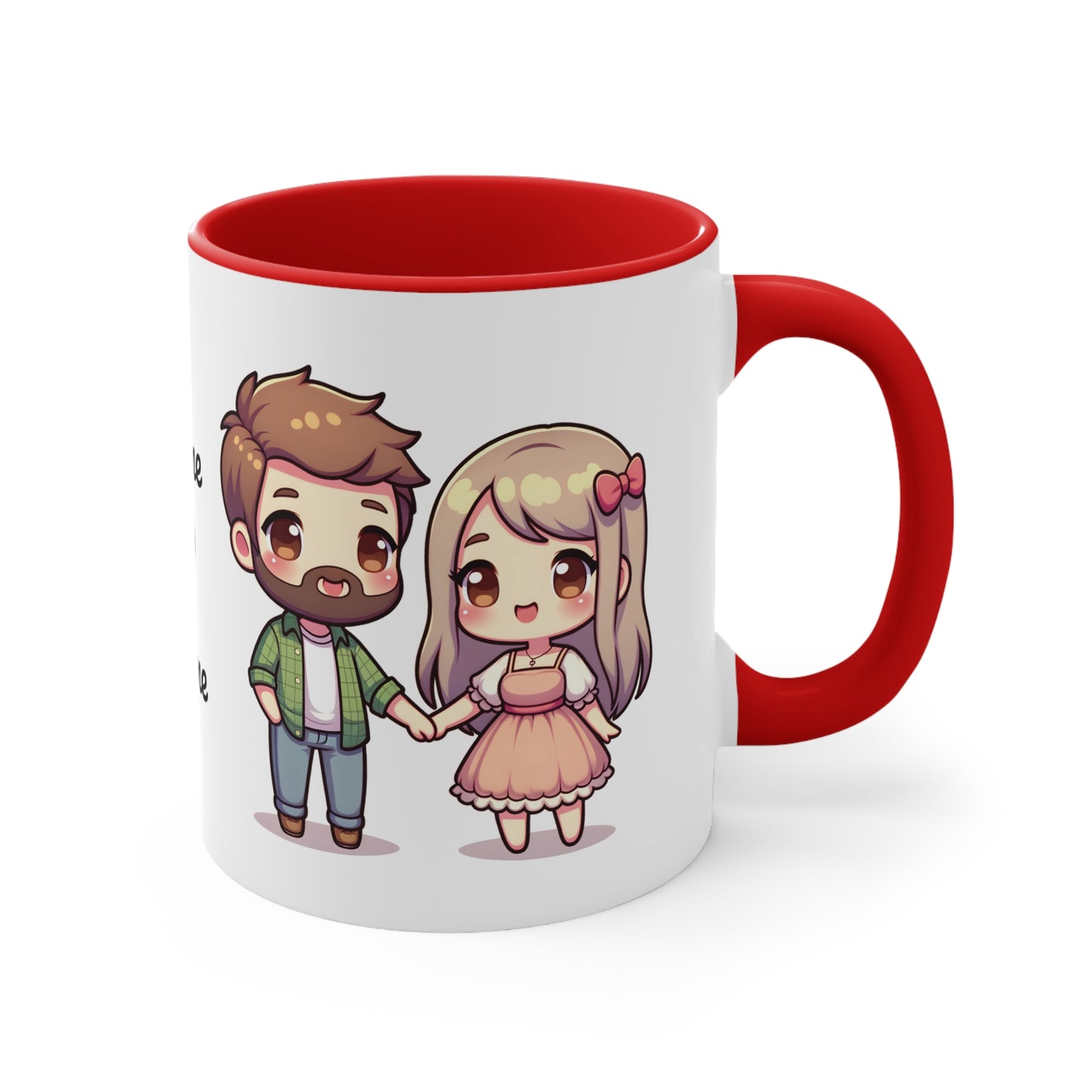 Beardman Couple Collection 2 Personalized Cute - Custom Accent Coffee Mug, 11oz