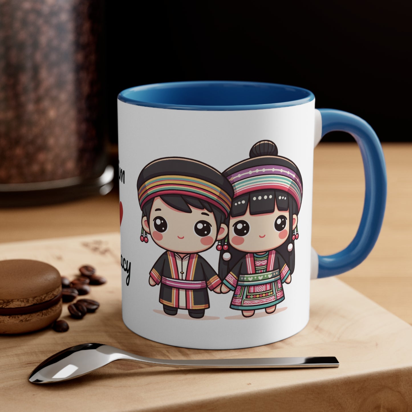 Hmong Couple Colorful Collection 1 Personalized Cute - Custom Accent Coffee Mug, 11oz