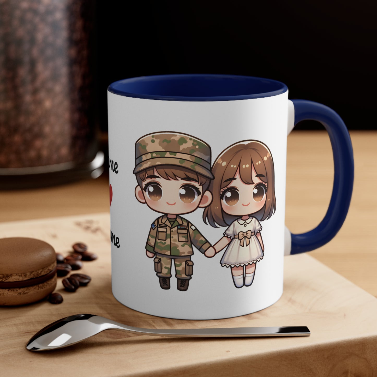 Army Couple Collection 1 Personalized Cute - Custom Accent Coffee Mug, 11oz