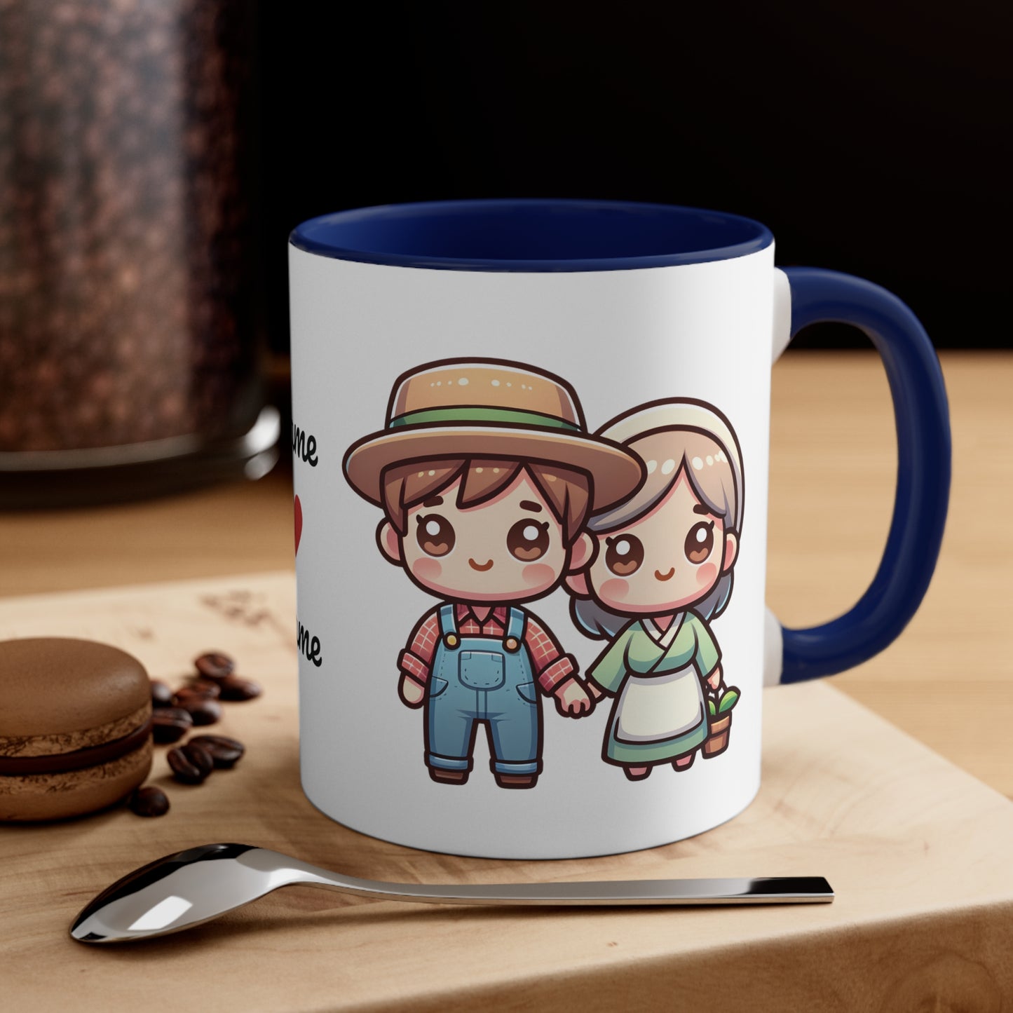 Farmer Couple Collection 7 Personalized Cute - Custom Accent Coffee Mug, 11oz