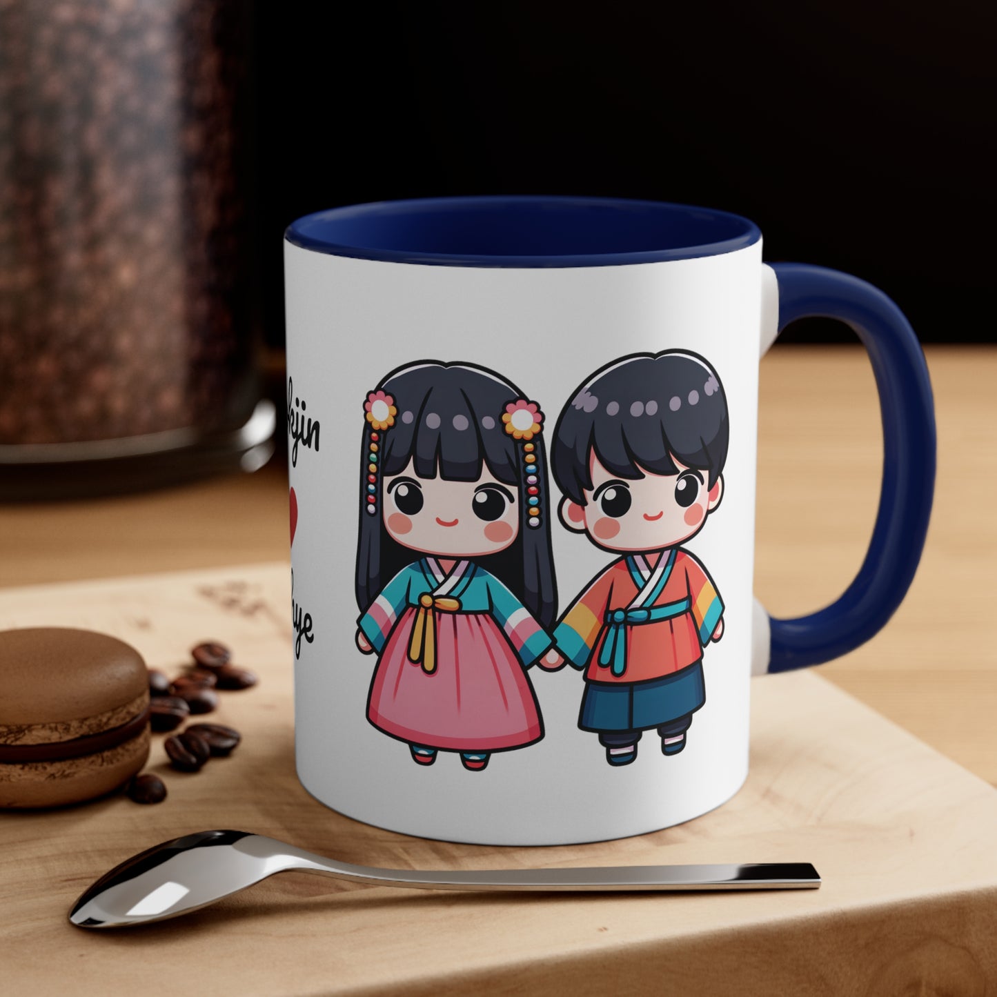 Korean Couple in Korean Clothes Collection 10 Personalized Cute - Custom Accent Coffee Mug, 11oz