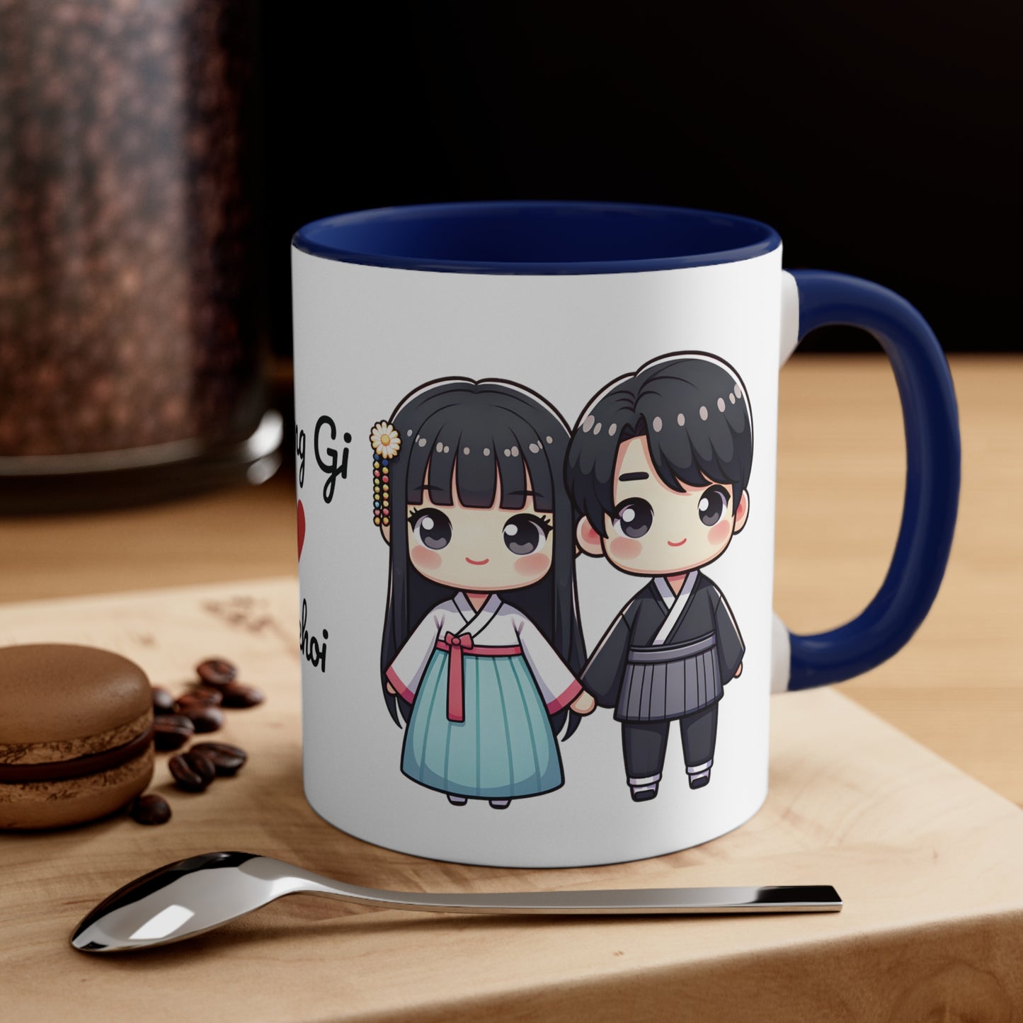 Korean Couple in Korean Clothes Collection 1 Personalized Cute - Custom Accent Coffee Mug, 11oz