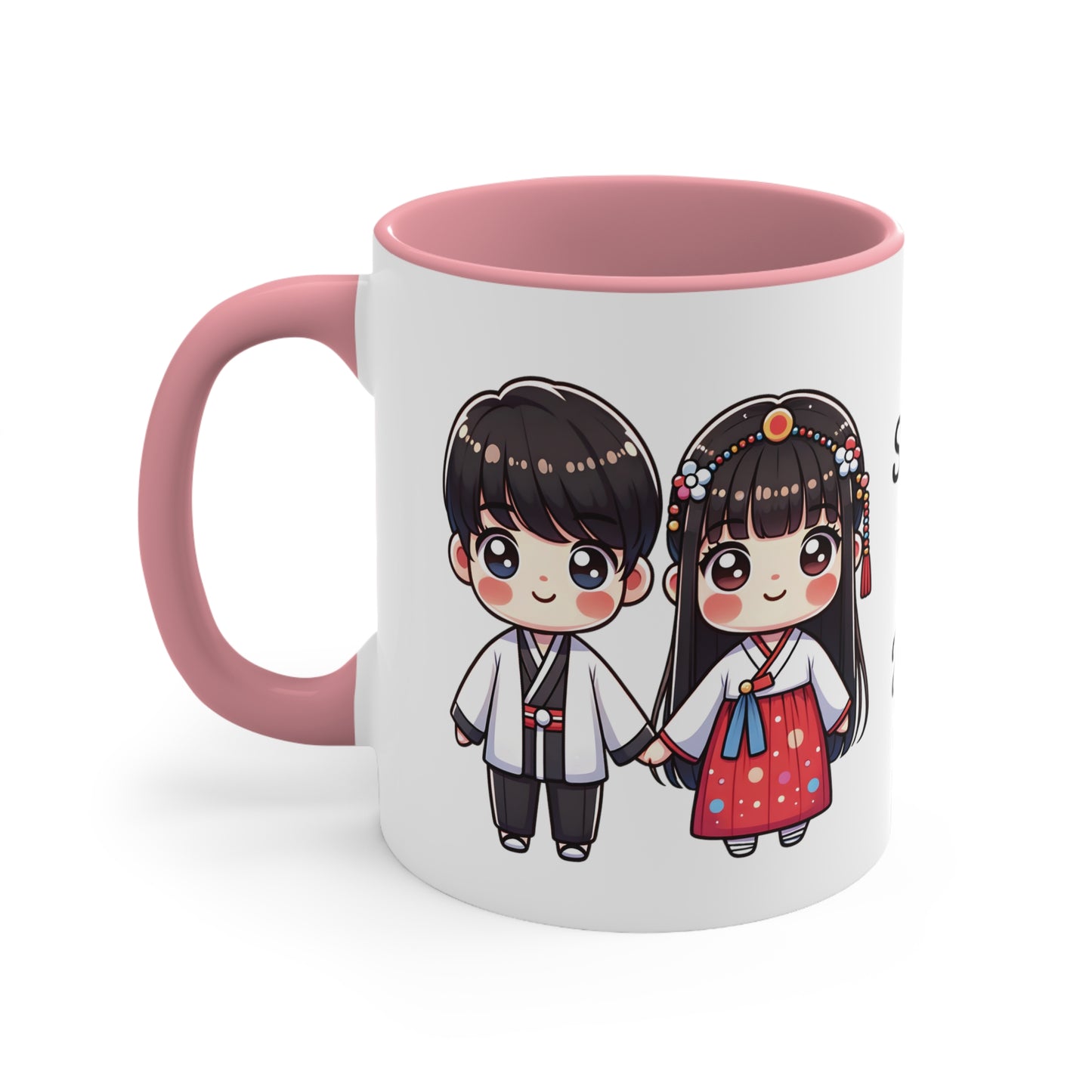 Korean Couple in Korean Clothes Collection 6 Personalized Cute - Custom Accent Coffee Mug, 11oz