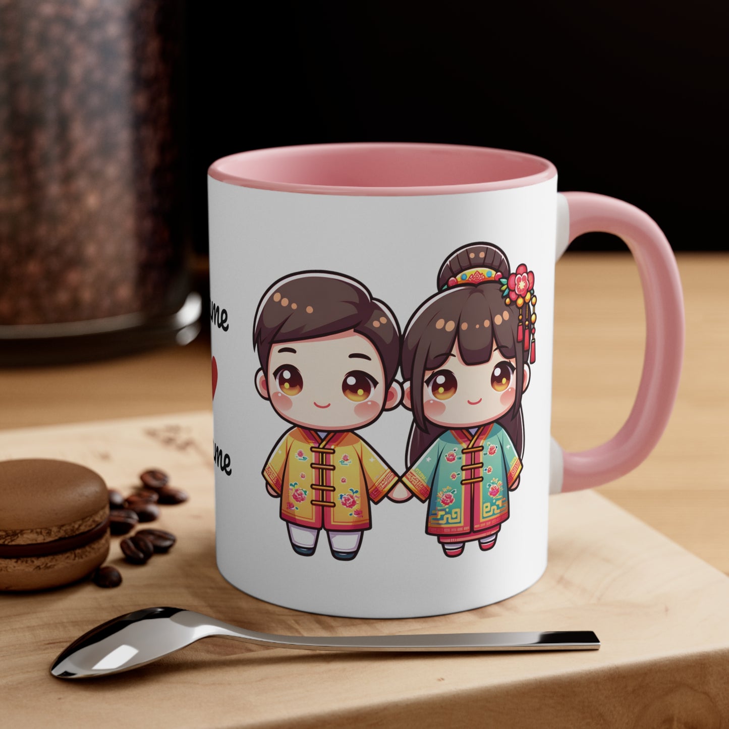 Chinese Couple in Chinese Clothes Collection 5 Personalized Cute - Custom Accent Coffee Mug, 11oz