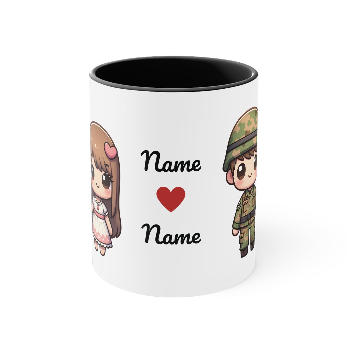 Army Couple Collection 3 Personalized Cute - Custom Accent Coffee Mug, 11oz